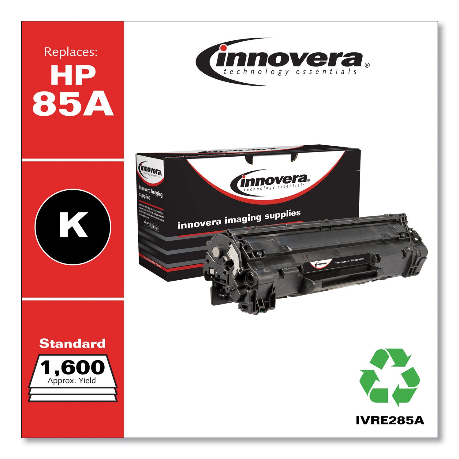 Innovera® Remanufactured Black Toner, Replacement for 85A (CE285A), 1,600 Page-Yield