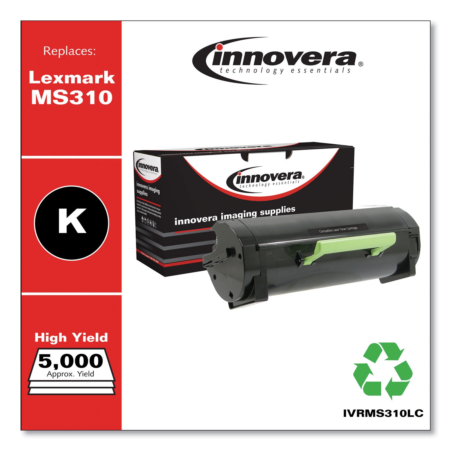 Innovera® Remanufactured Black High-Yield Toner, Replacement for MS310, 5,000 Page-Yield