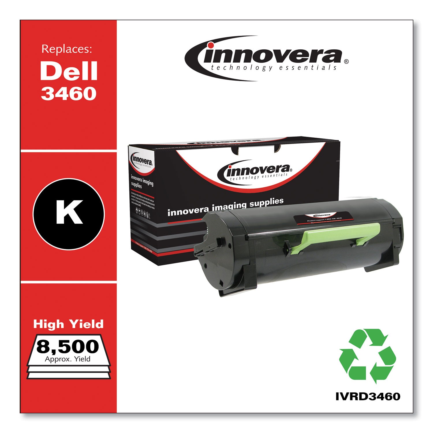 Innovera® Remanufactured Black High-Yield Toner, Replacement for 331-9806, 8,500 Page-Yield