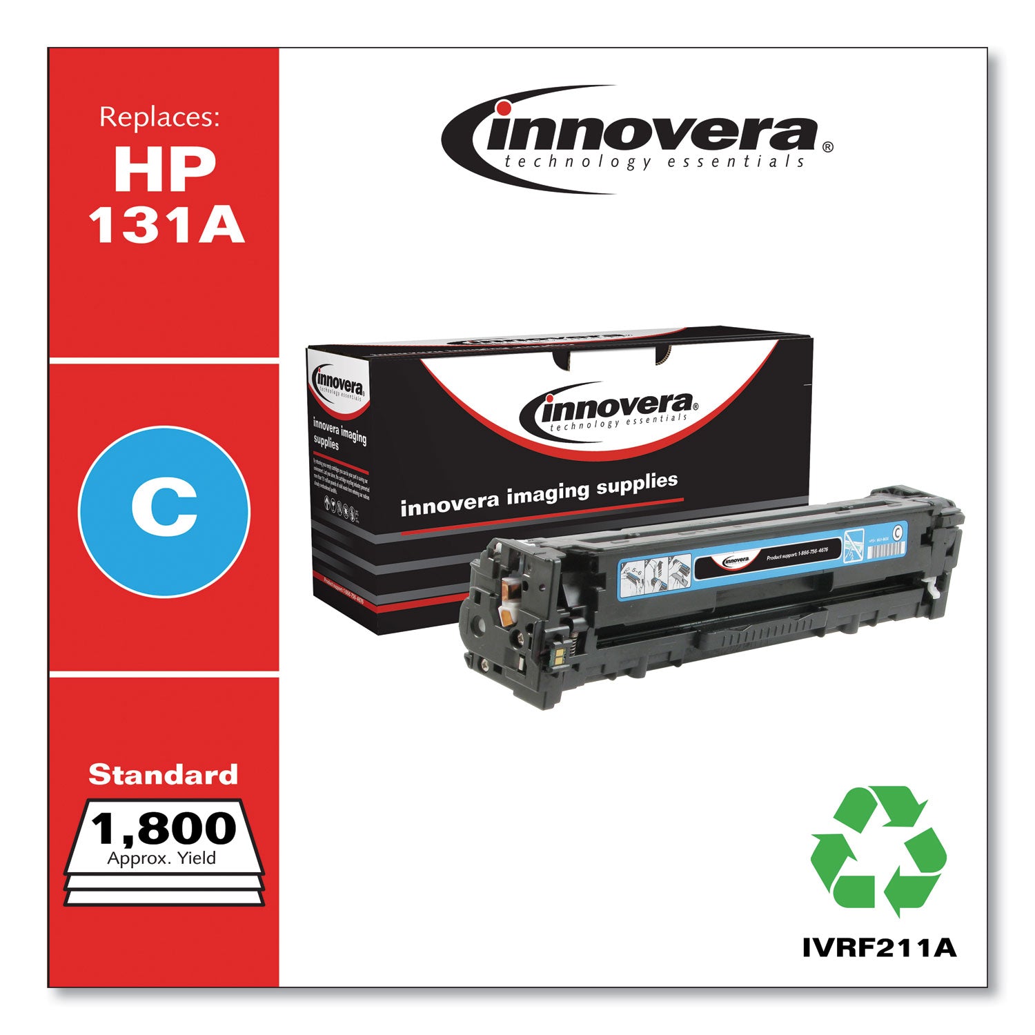 Innovera® Remanufactured Cyan Toner, Replacement for 131A (CF211A), 1,800 Page-Yield