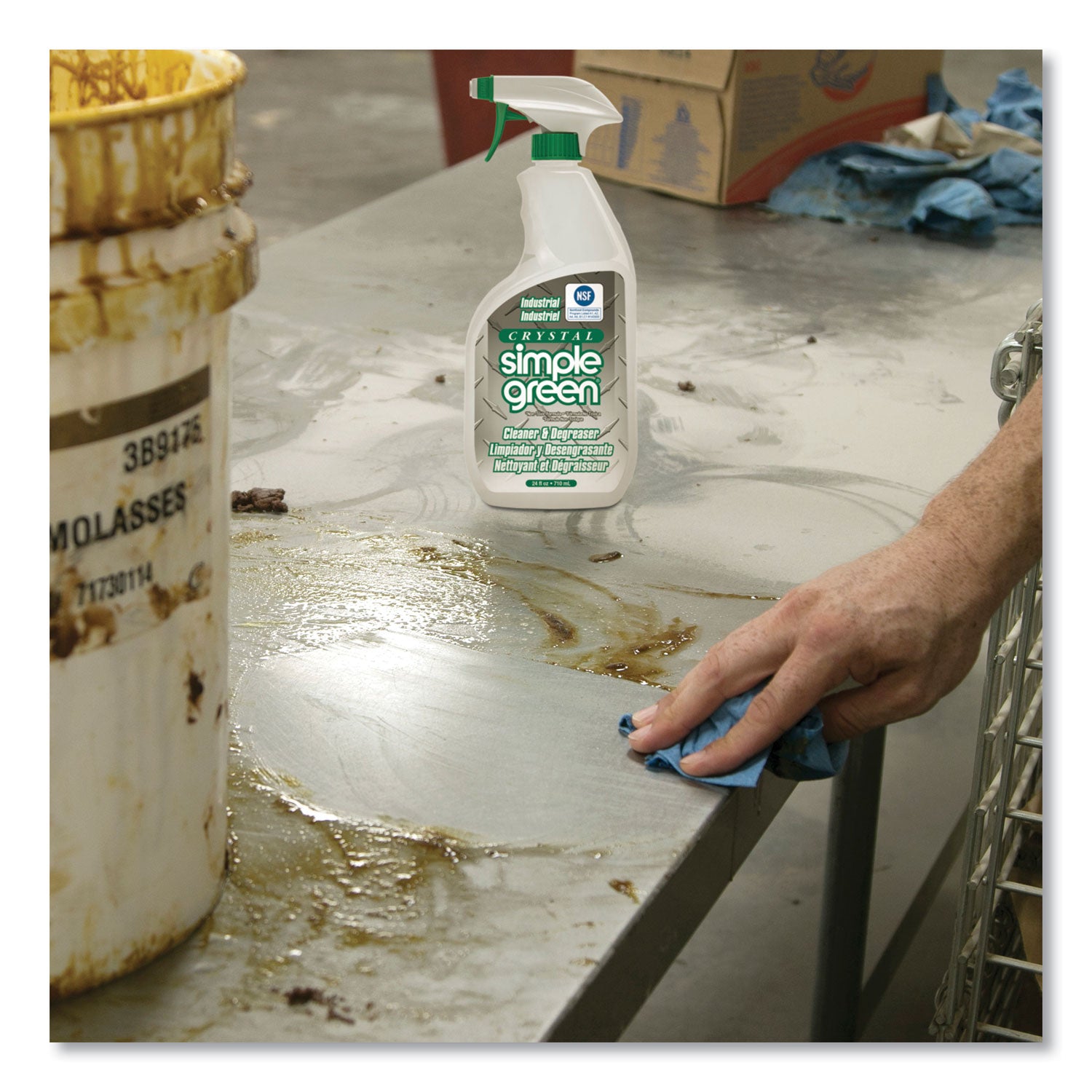 Simple Green® Crystal Industrial Cleaner/Degreaser, 24 oz Spray Bottle, 12/Carton