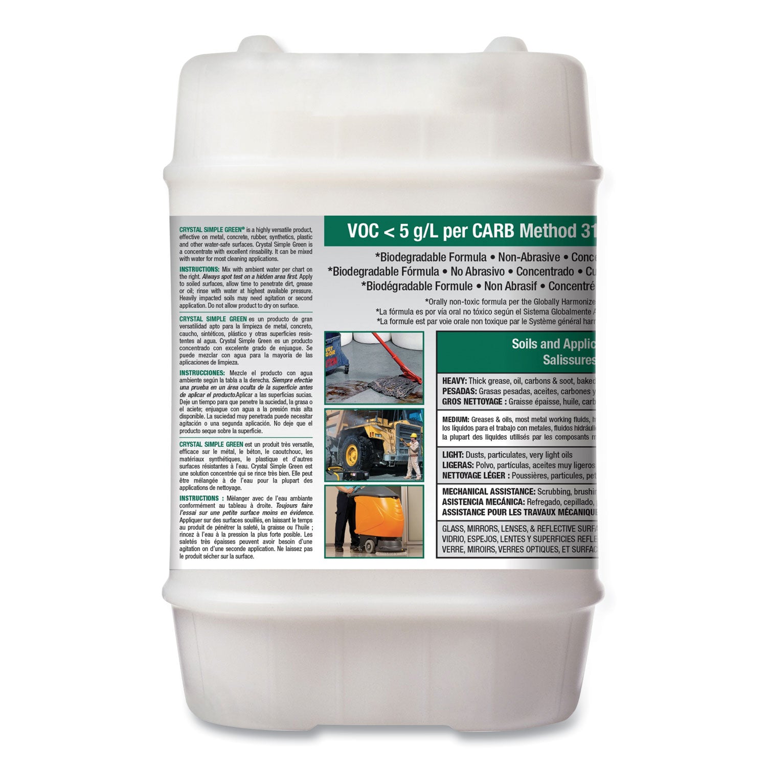 Simple Green® Crystal Industrial Cleaner/Degreaser, 5 gal Pail