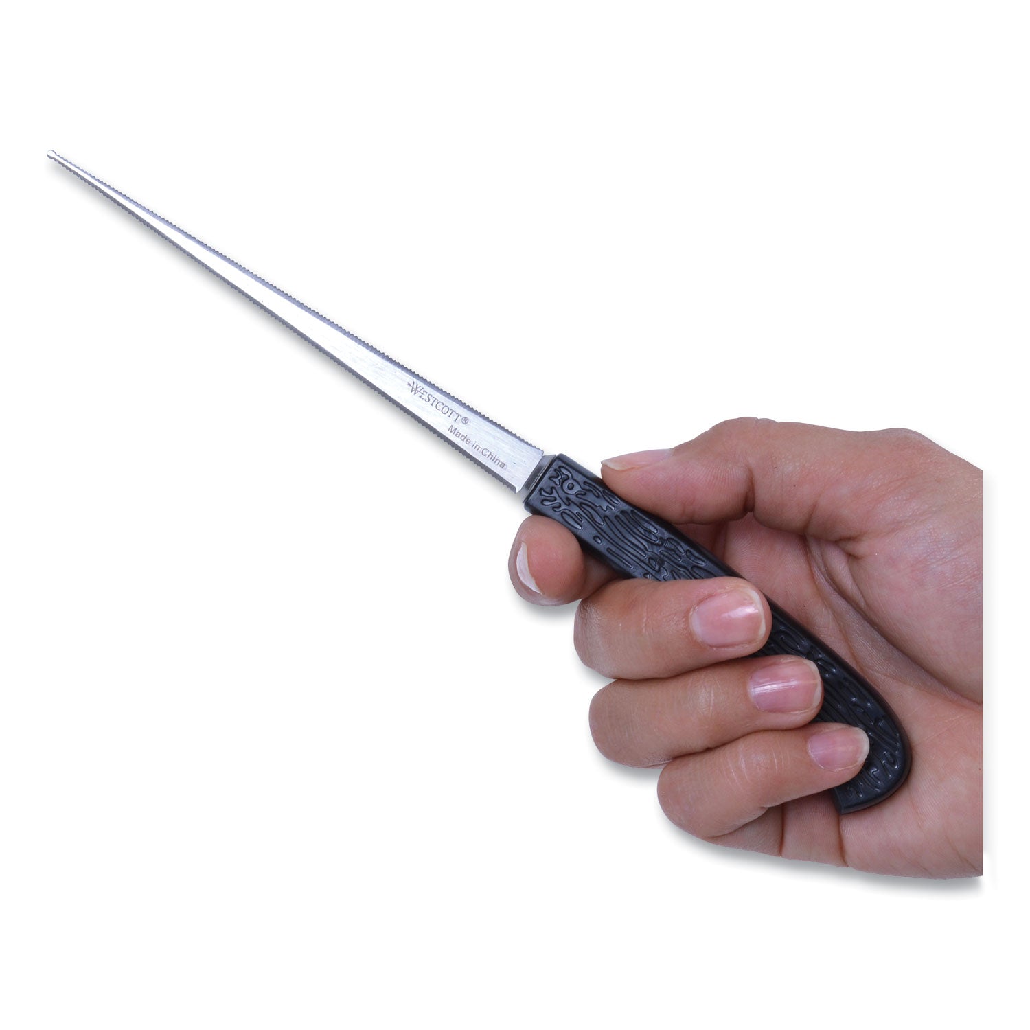 Westcott® Serrated Blade Hand Letter Opener, 8", Black