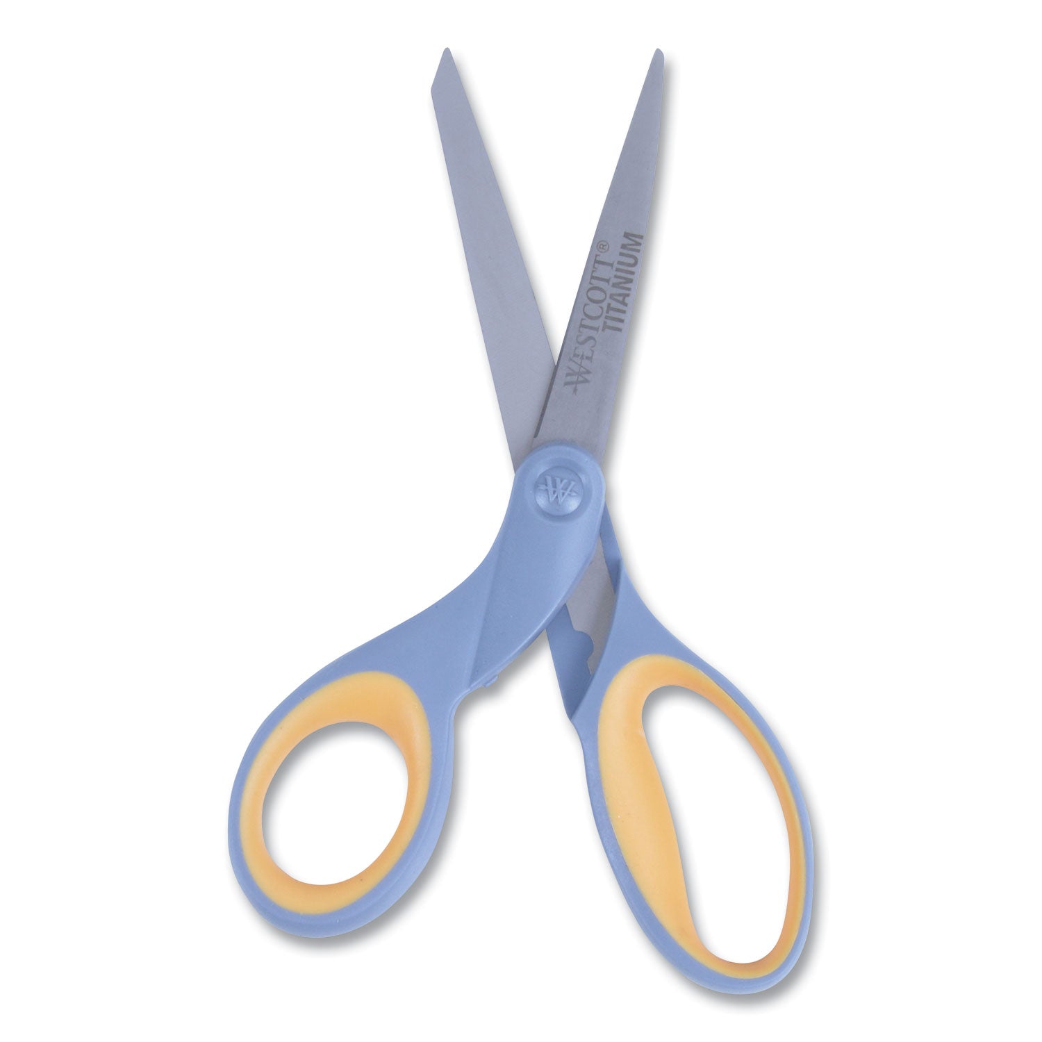 Westcott® Titanium Bonded Scissors, Left Handed, 8" Long, 3.5" Cut Length, Straight Gray/Yellow Handle