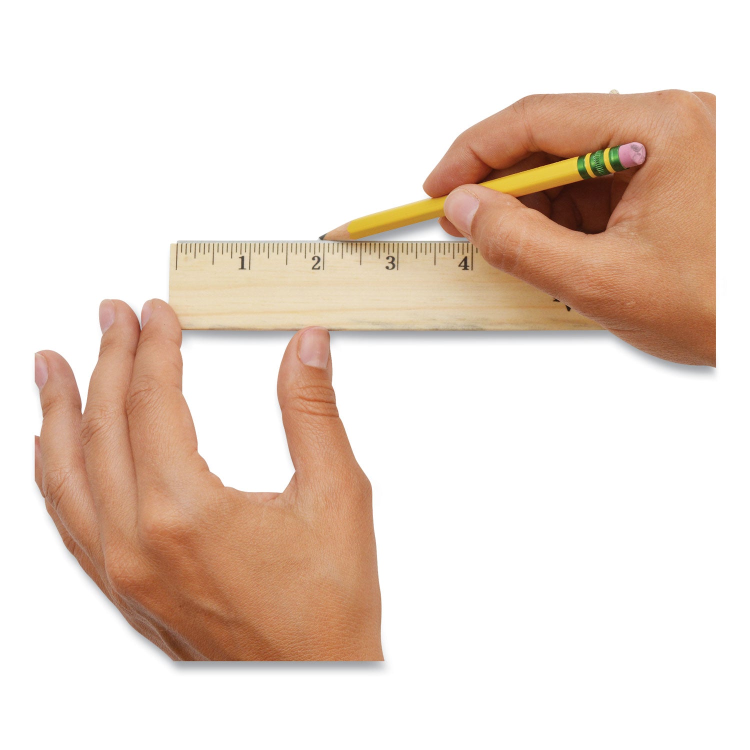 Westcott® Wood Ruler with Single Metal Edge, Standard, 12" Long