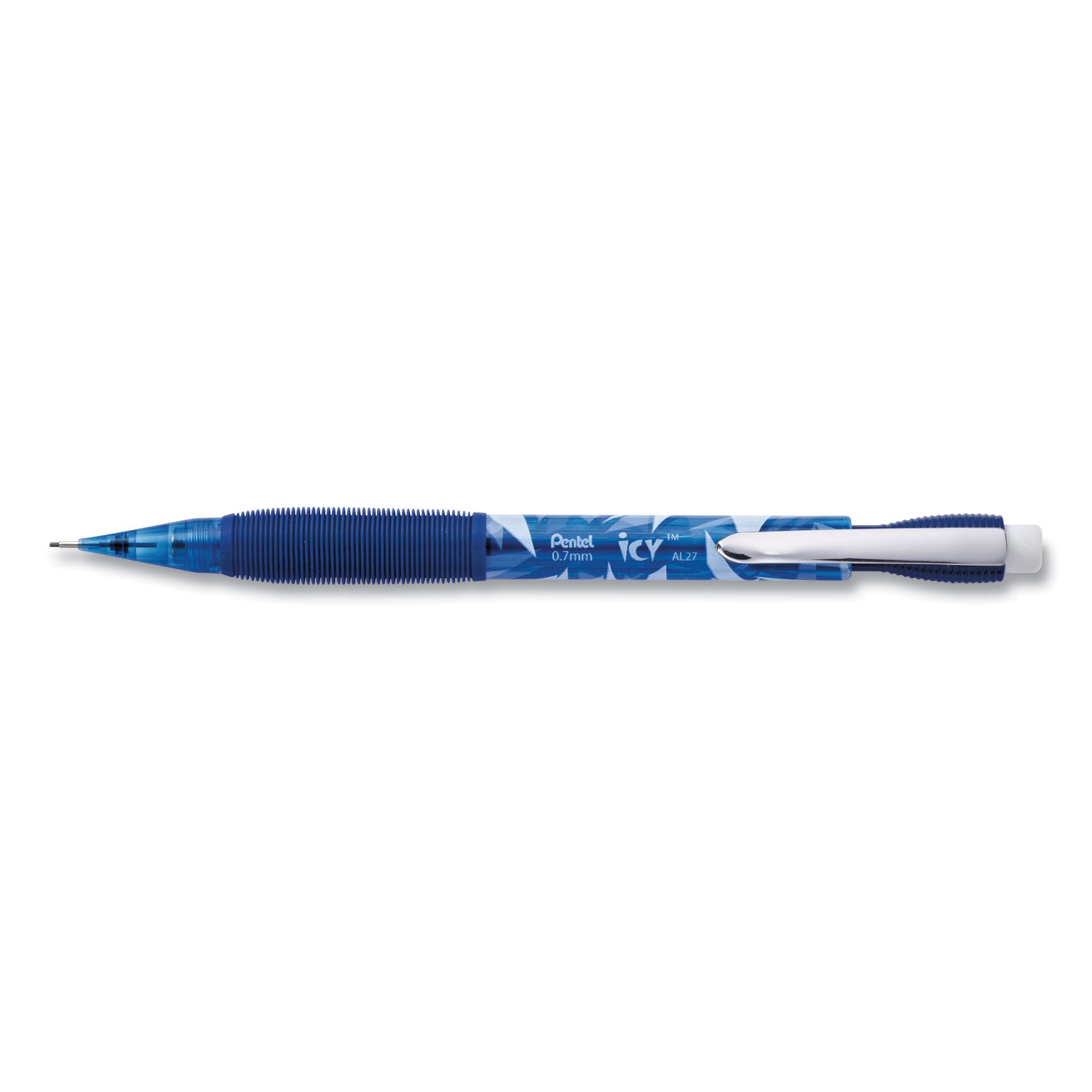 Icy Mechanical Pencil Value Pack, 0.7 mm, HB (#2), Black Lead, Transparent Blue Barrel, 24/Pack