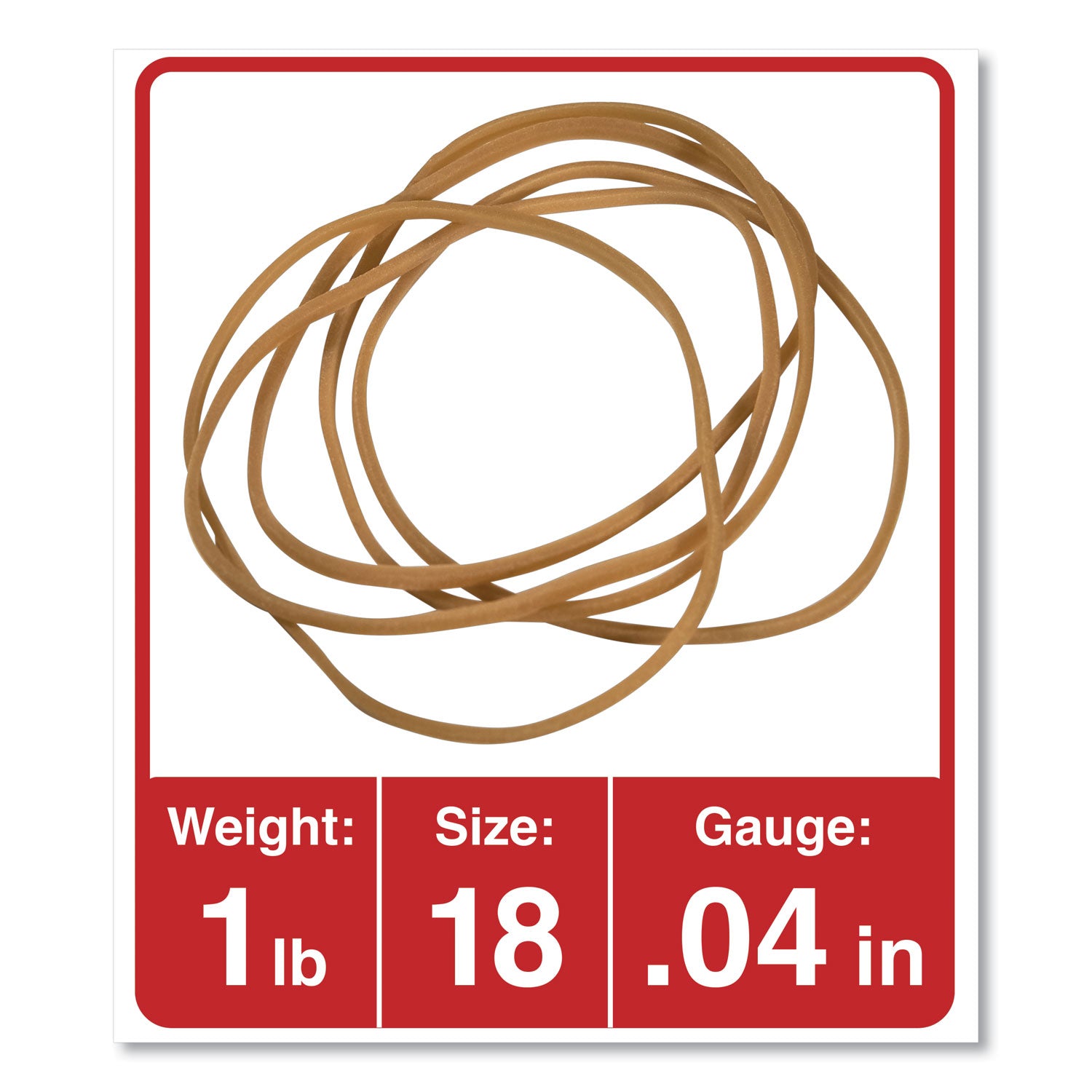 Universal® Rubber Bands, Size 18, 0.04" Gauge, Beige, 1 lb Box, 1,600/Pack