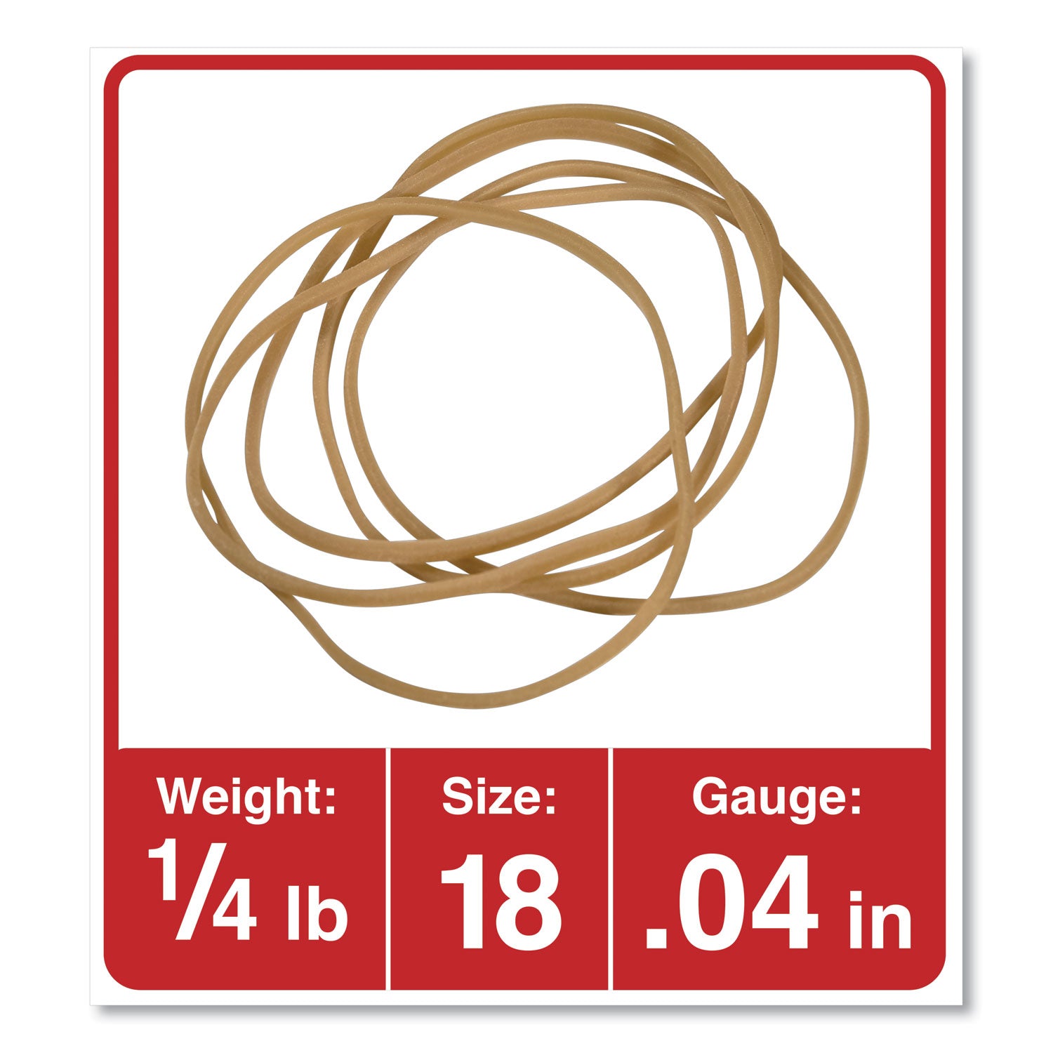 Universal® Rubber Bands, Size 18, 0.04" Gauge, Beige, 4 oz Box, 400/Pack