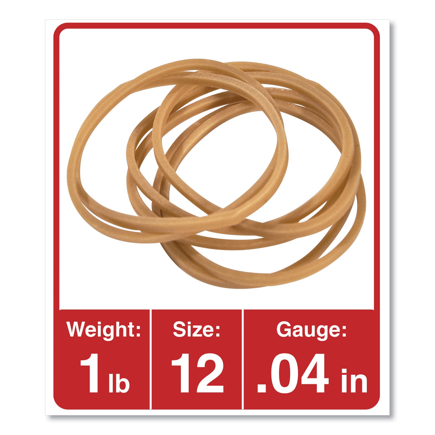 Universal® Rubber Bands, Size 12, 0.04" Gauge, Beige, 1 lb Box, 2,500/Pack