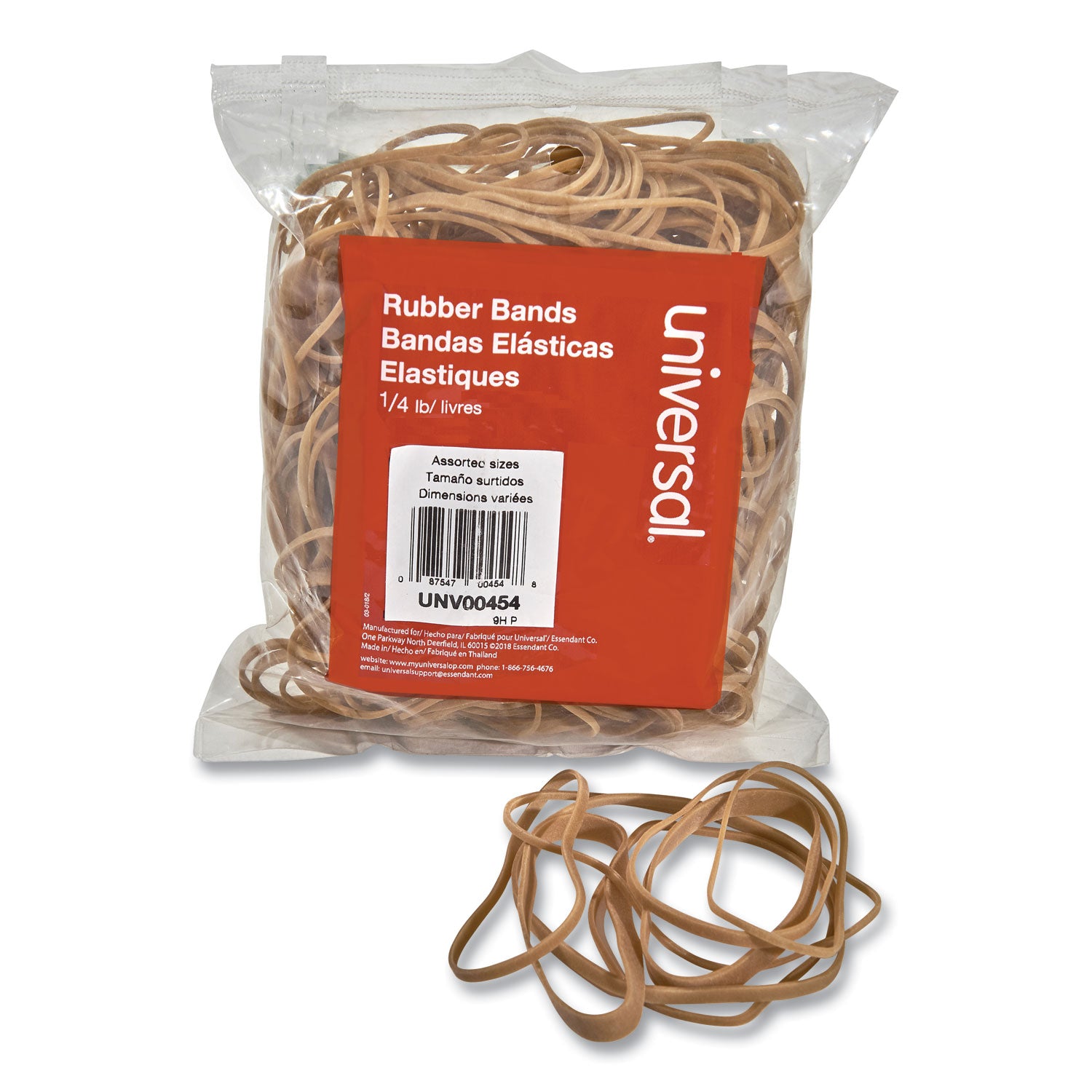 Rubber Bands, Size 54 (Assorted), Assorted Gauges, Beige, 4 oz Box