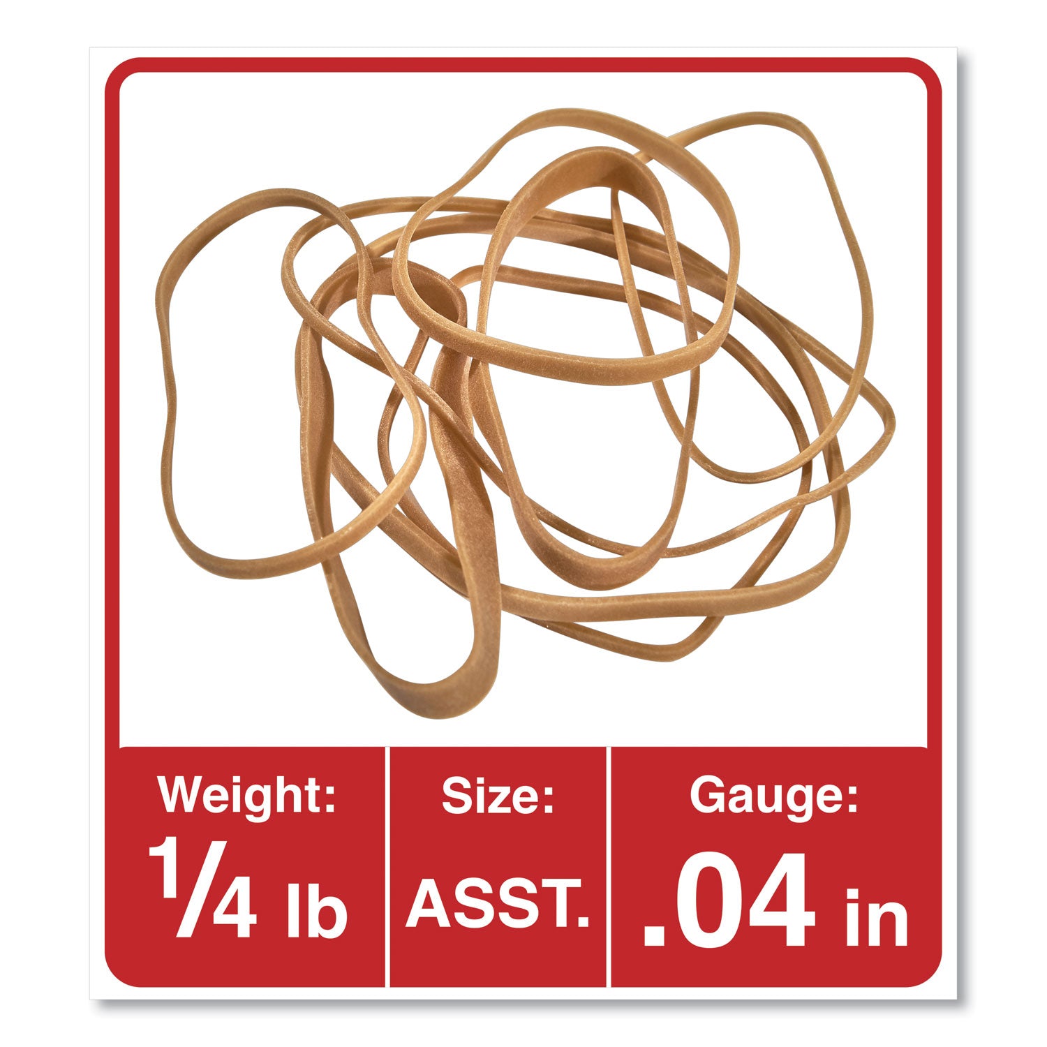 Universal® Rubber Bands, Size 54 (Assorted), Assorted Gauges, Beige, 4 oz Box