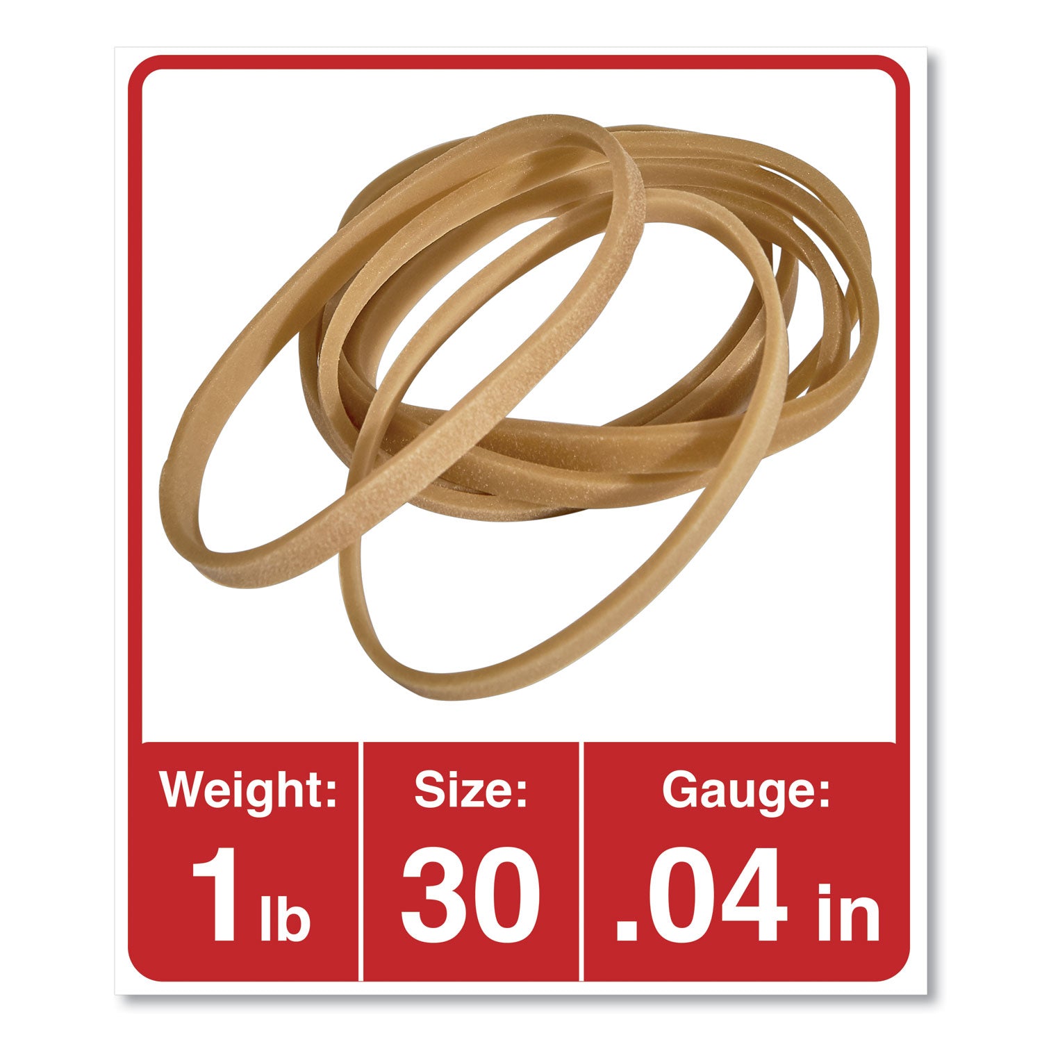 Universal® Rubber Bands, Size 30, 0.04" Gauge, Beige, 1 lb Box, 1,100/Pack