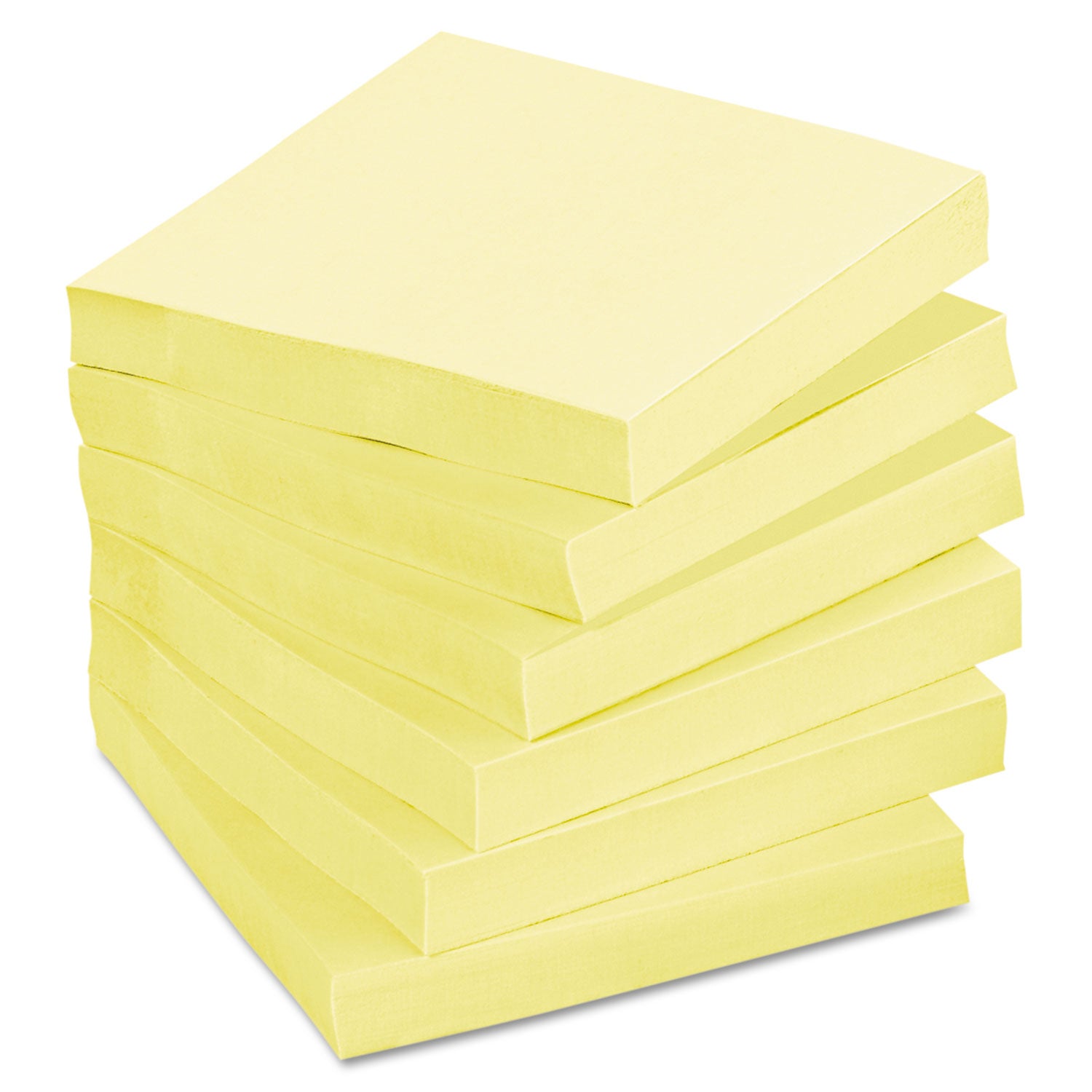 Post-it® Greener Notes Original Recycled Note Pads, 3" x 3", Canary Yellow, 100 Sheets/Pad, 12 Pads/Pack