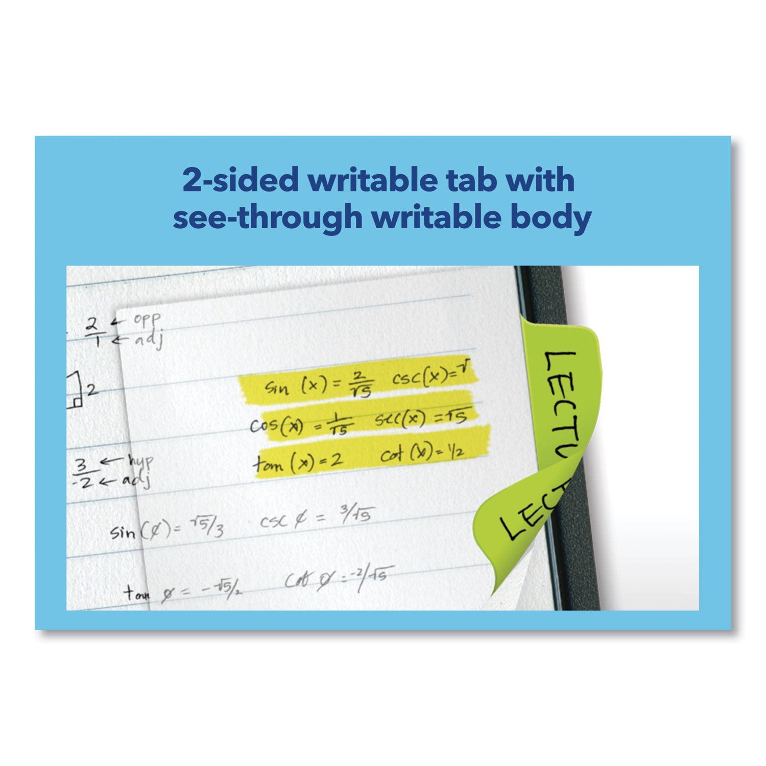 Avery® Ultra Tabs Repositionable Tabs, Standard: 2" x 1.5", 1/5-Cut, Assorted Colors (Blue, Green and Red), 48/Pack