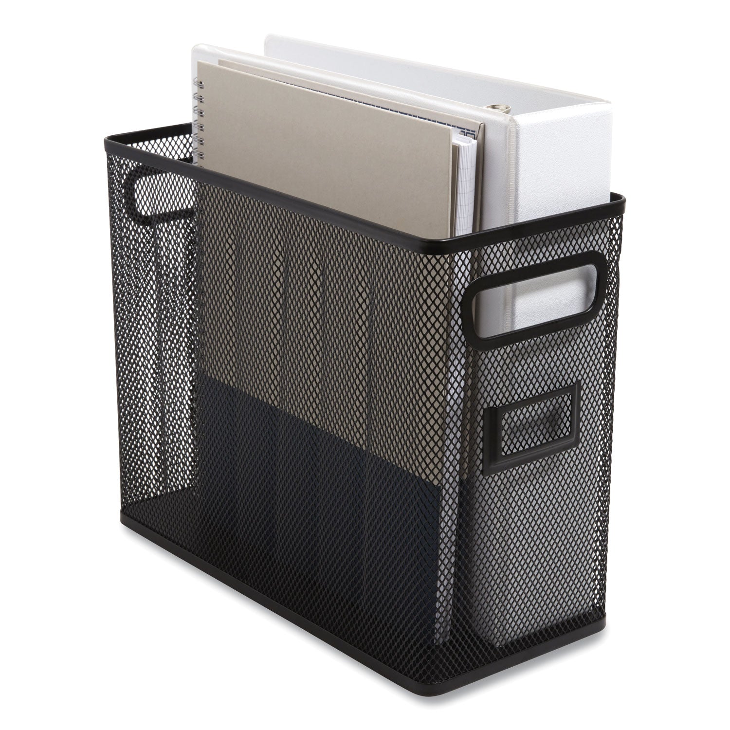 Wire Mesh Box-Style Vertical Document Organizer, 1 Section, Letter-Size, 5.79 x 12.4 x 10.16, Matte Black TRU RED™ Flipcost