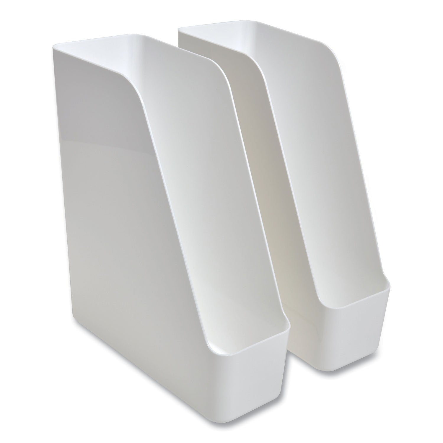 Plastic Magazine File, 4.28 x 10.47 x 11.7, White, 2/Pack