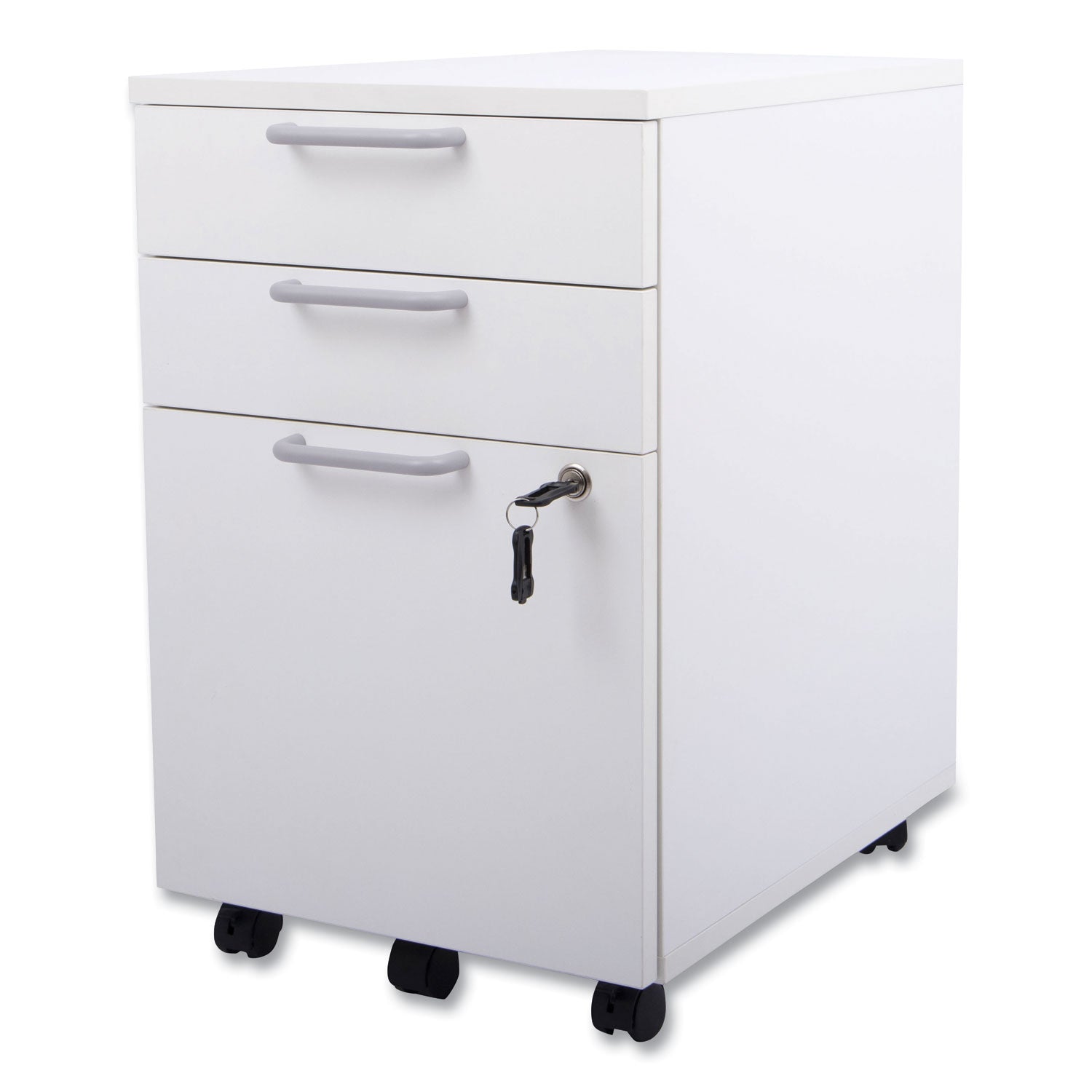 Essentials Mobile Pedestal File, Left or Right, 3-Drawers: Box/Box/File, Legal/Letter, White, 15.6" x 21.3" x 24.3" Union & Scale™ Flipcost