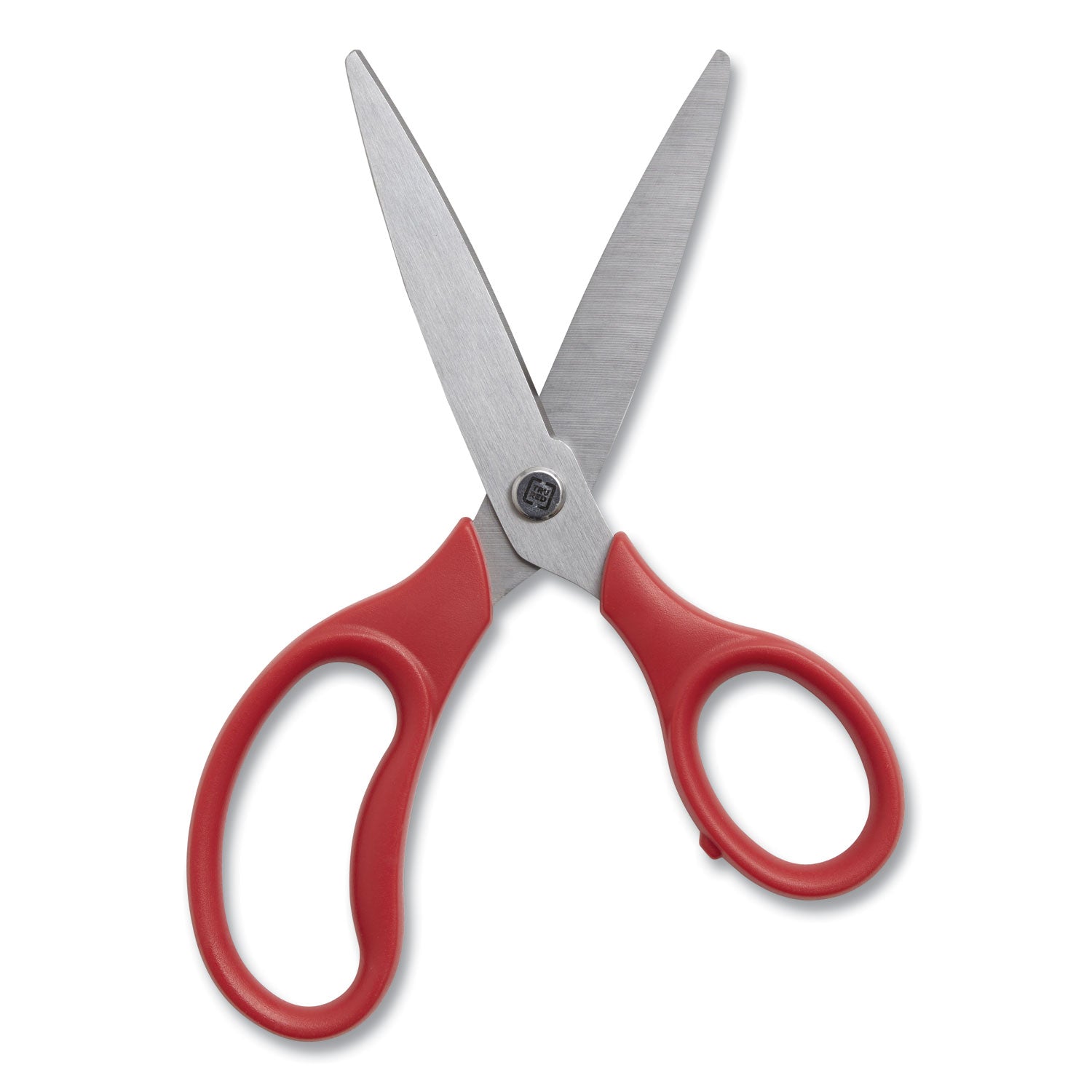 Ambidextrous Stainless Steel Scissors, 7" Long, 3.15" Cut Length, Straight Ergonomic Red Handle TRU RED™ Flipcost