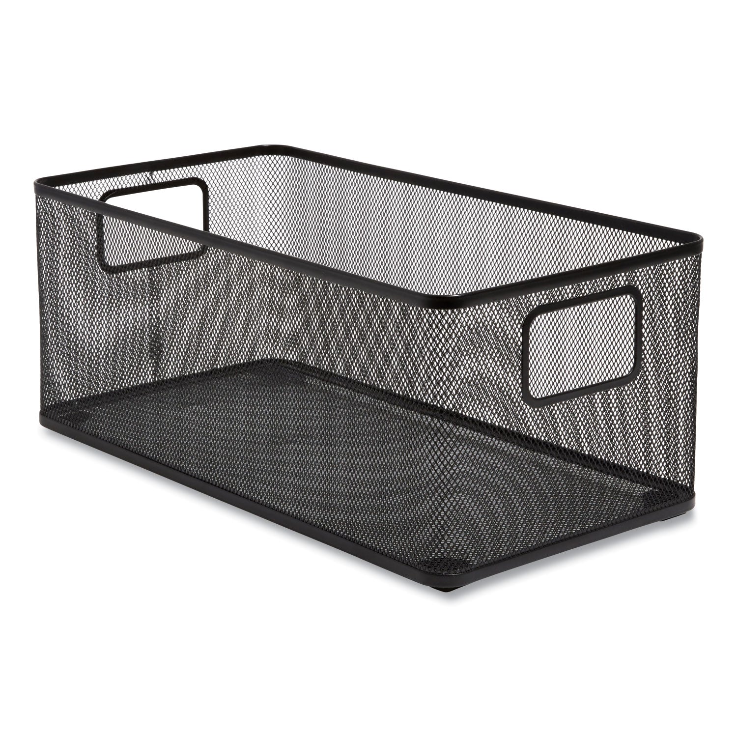 Wire Mesh Storage Box, 8.58" x 15.75" x 6.69", Black TRU RED™ Flipcost