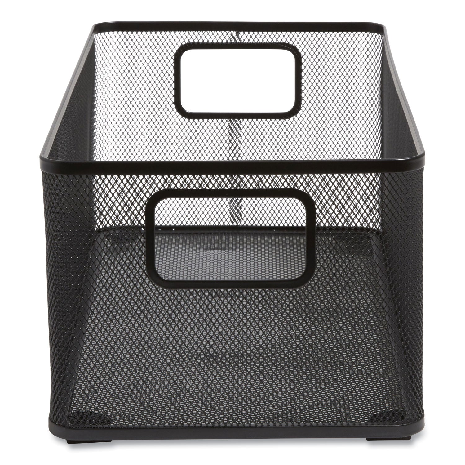 Wire Mesh Storage Box, 8.58" x 15.75" x 6.69", Black TRU RED™ Flipcost