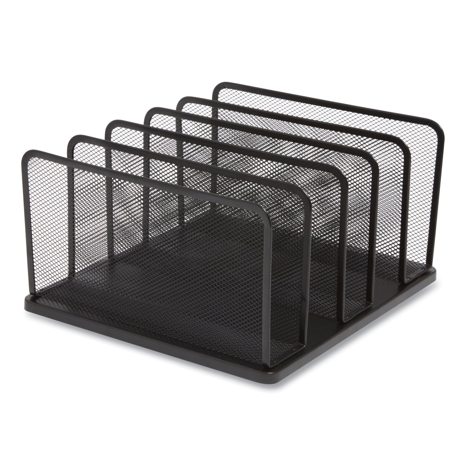 Wire Mesh Vertical Document Sorter, 5 Sections, Letter-Size, 11.57 x 12.83 x 6.69, Matte Black TRU RED™ Flipcost