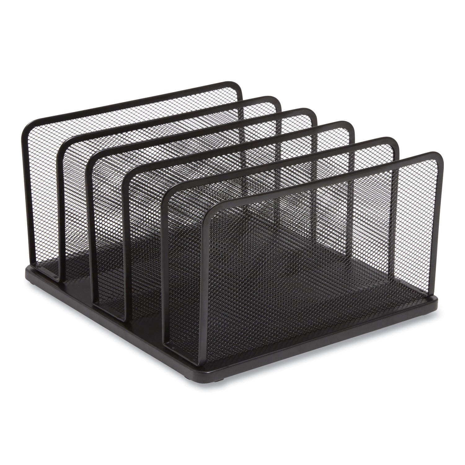 Wire Mesh Vertical Document Sorter, 5 Sections, Letter-Size, 11.57 x 12.83 x 6.69, Matte Black TRU RED™ Flipcost