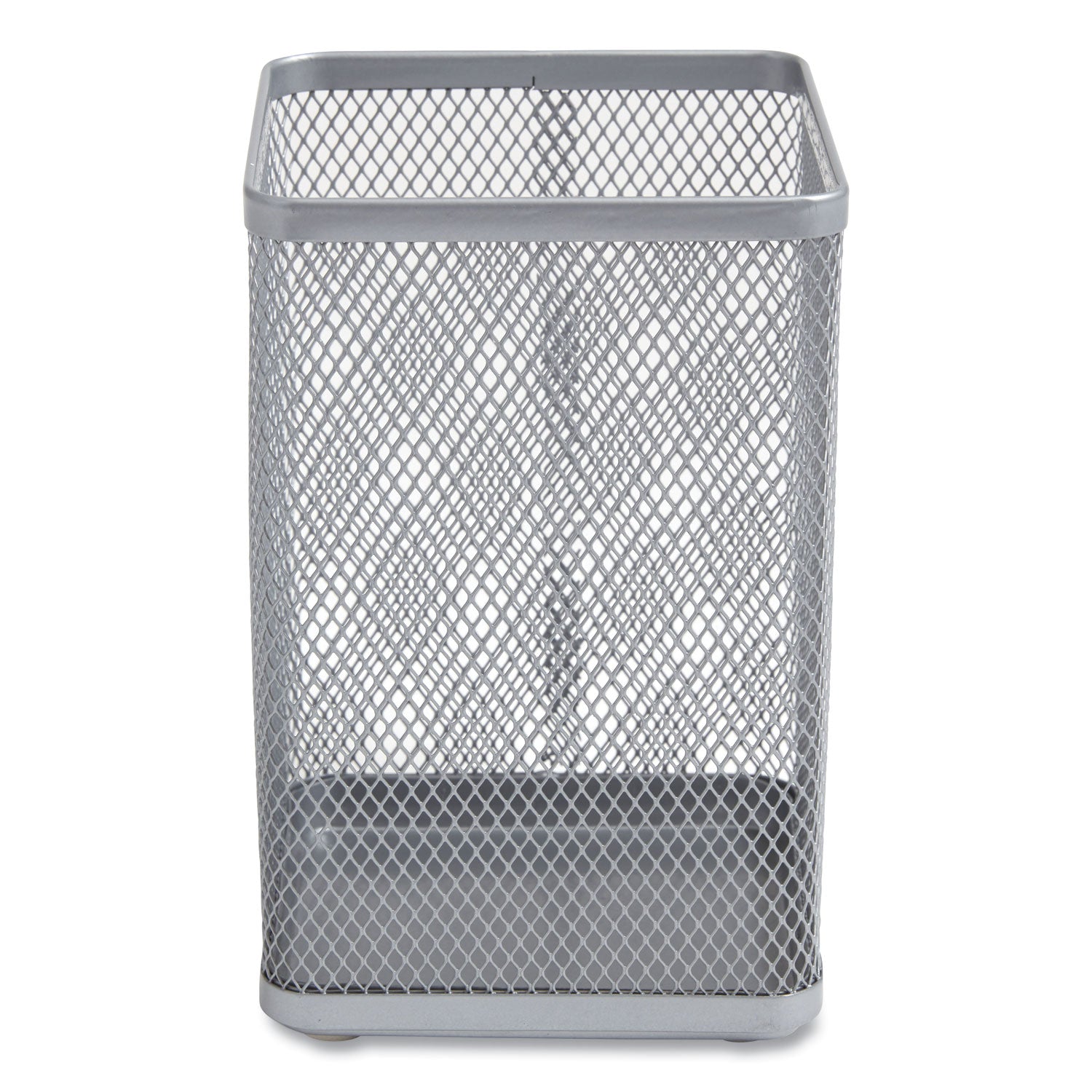 TRU RED™ Wire Mesh Jumbo Pencil Holder, 4.33 x 4.33 x 6.69, Silver