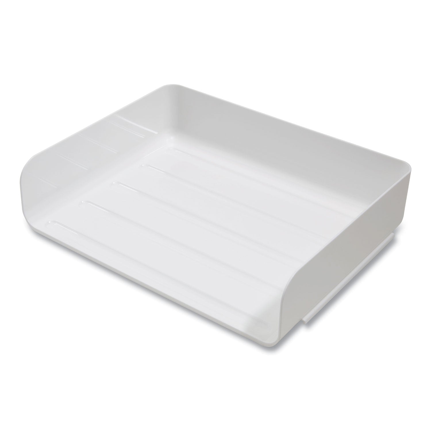 Side-Load Stackable Plastic Document Tray, 1 Section, Letter-Size, 12.63 x 9.72 x 3.01, White, 2/Pack TRU RED™ Flipcost