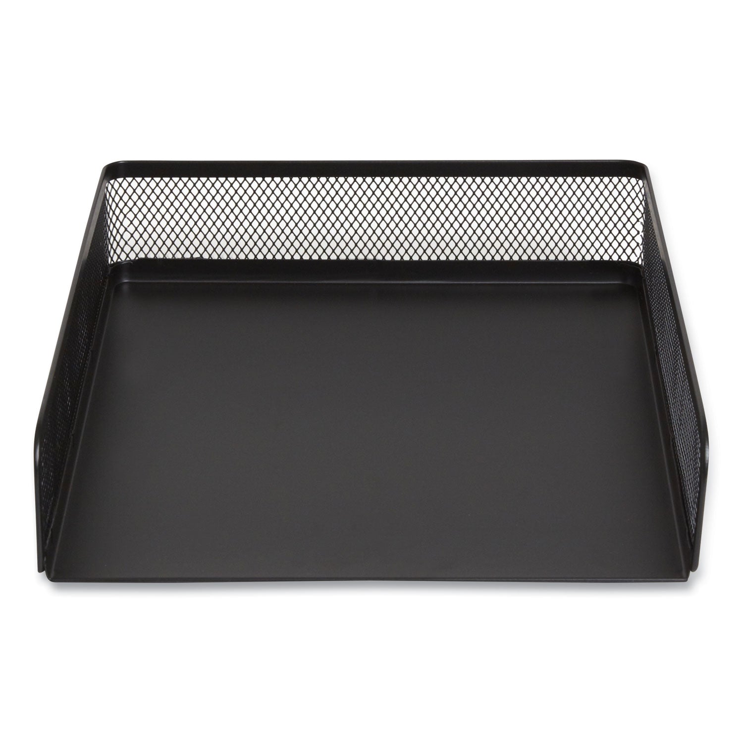 TRU RED™ Front-Load Stackable Wire Mesh Document Tray, 1 Section, Letter-Size, 9.37 x 12.48 x 2.32, Matte Black