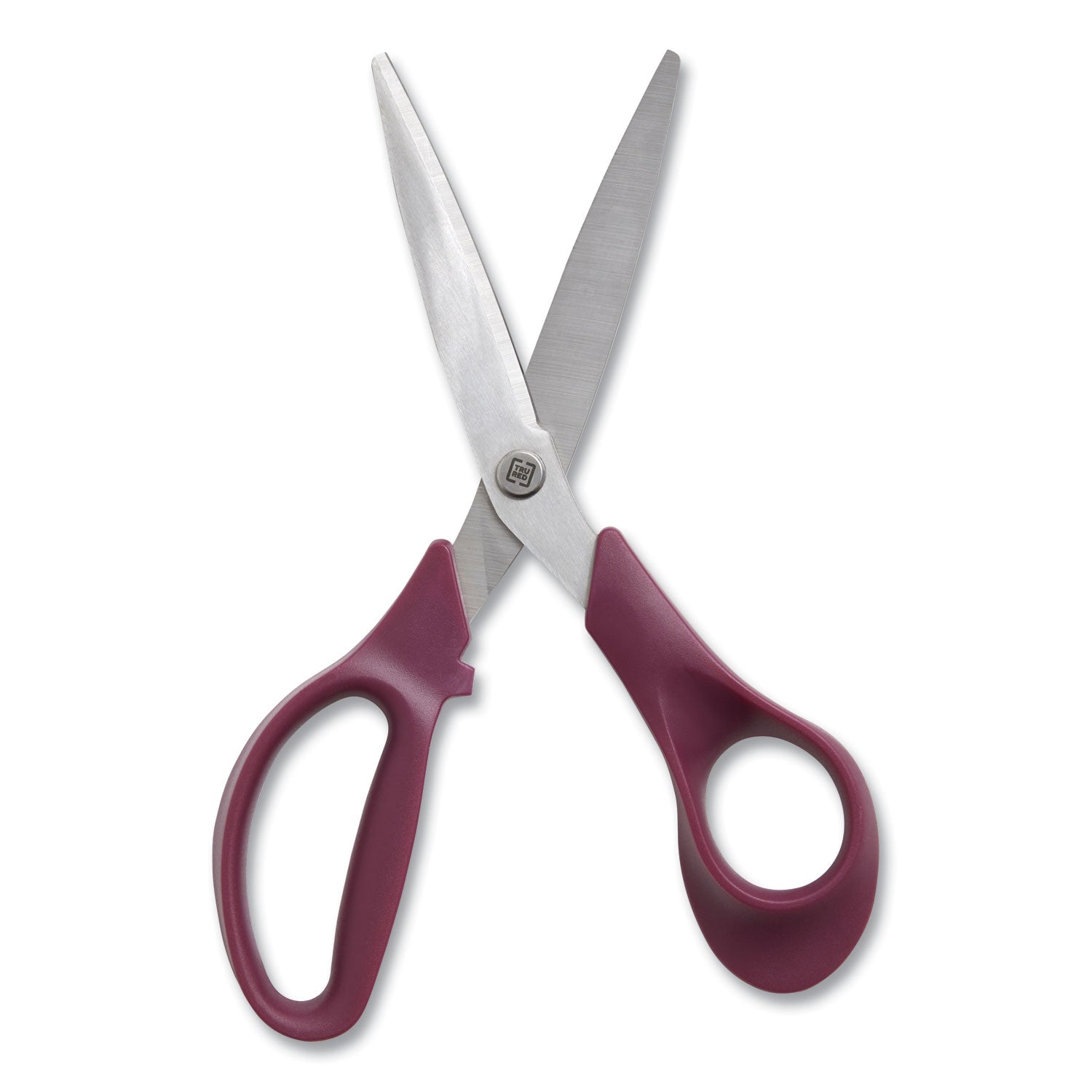 TRU RED™ Stainless Steel Scissors, 8" Long, 3.58" Cut Length, Straight Purple Handle