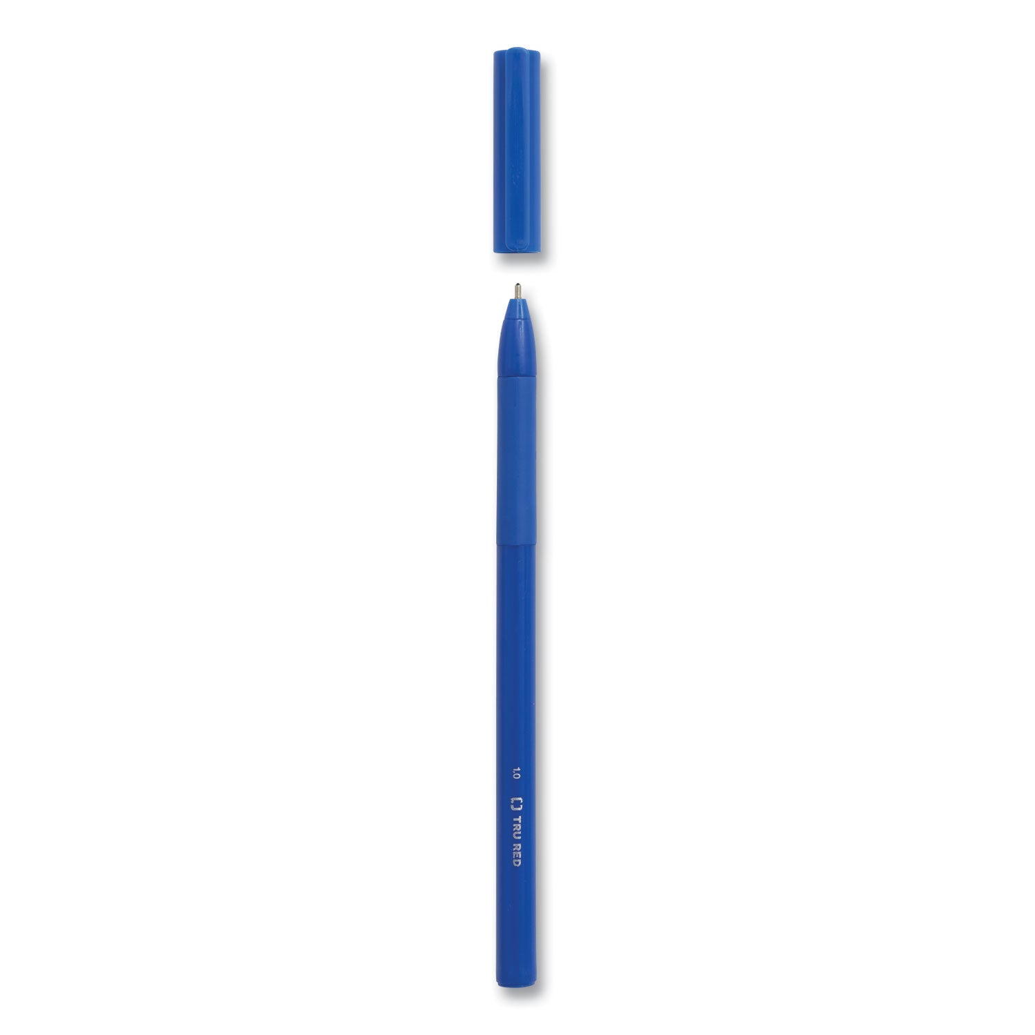 Gripped Ballpoint Pen, Stick, Medium 1 mm, Blue Ink, Blue Barrel, 60/Pack TRU RED™ Flipcost