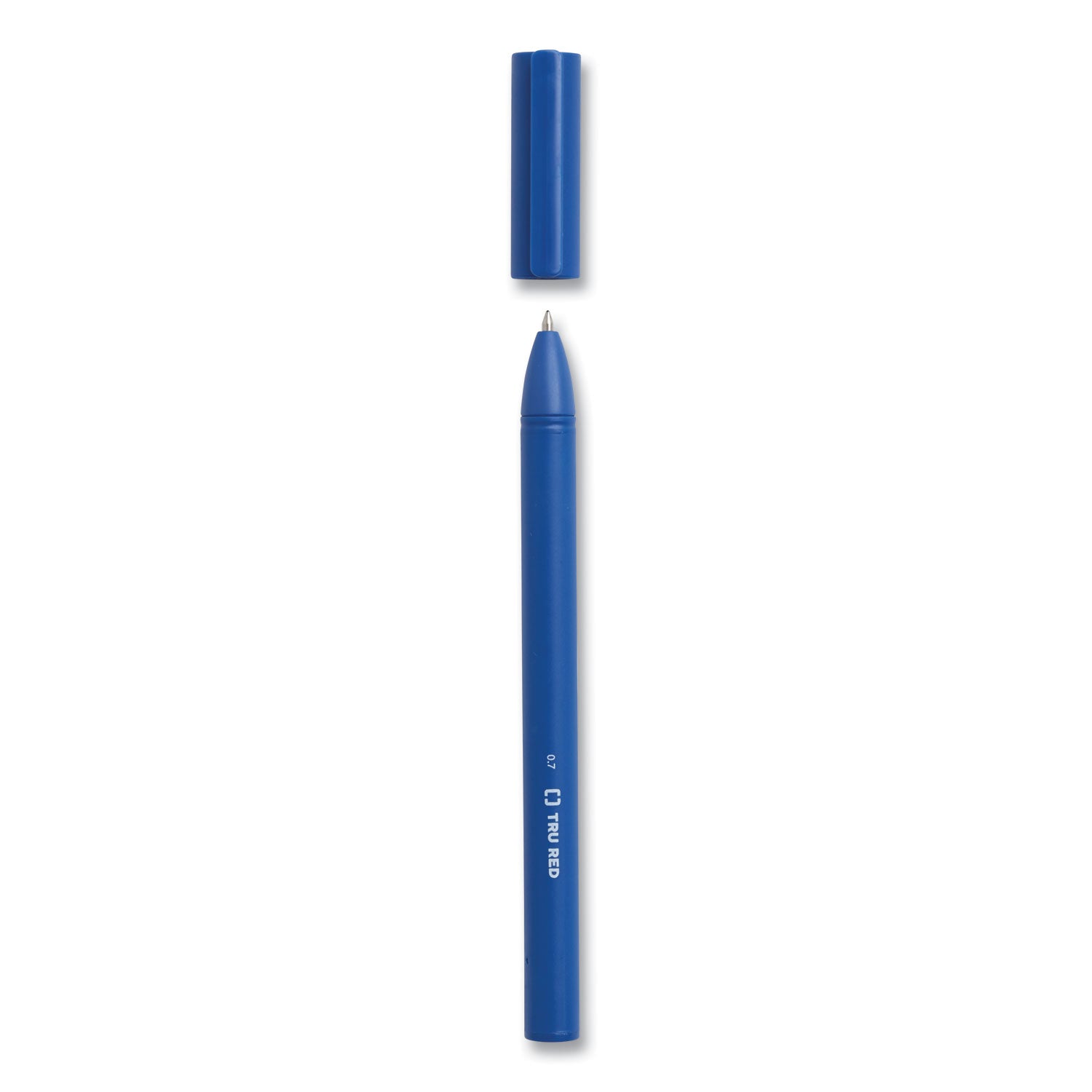 Quick Dry Gel Pen, Stick, Medium 0.7 mm, Blue Ink, Blue Barrel, Dozen TRU RED™ Flipcost