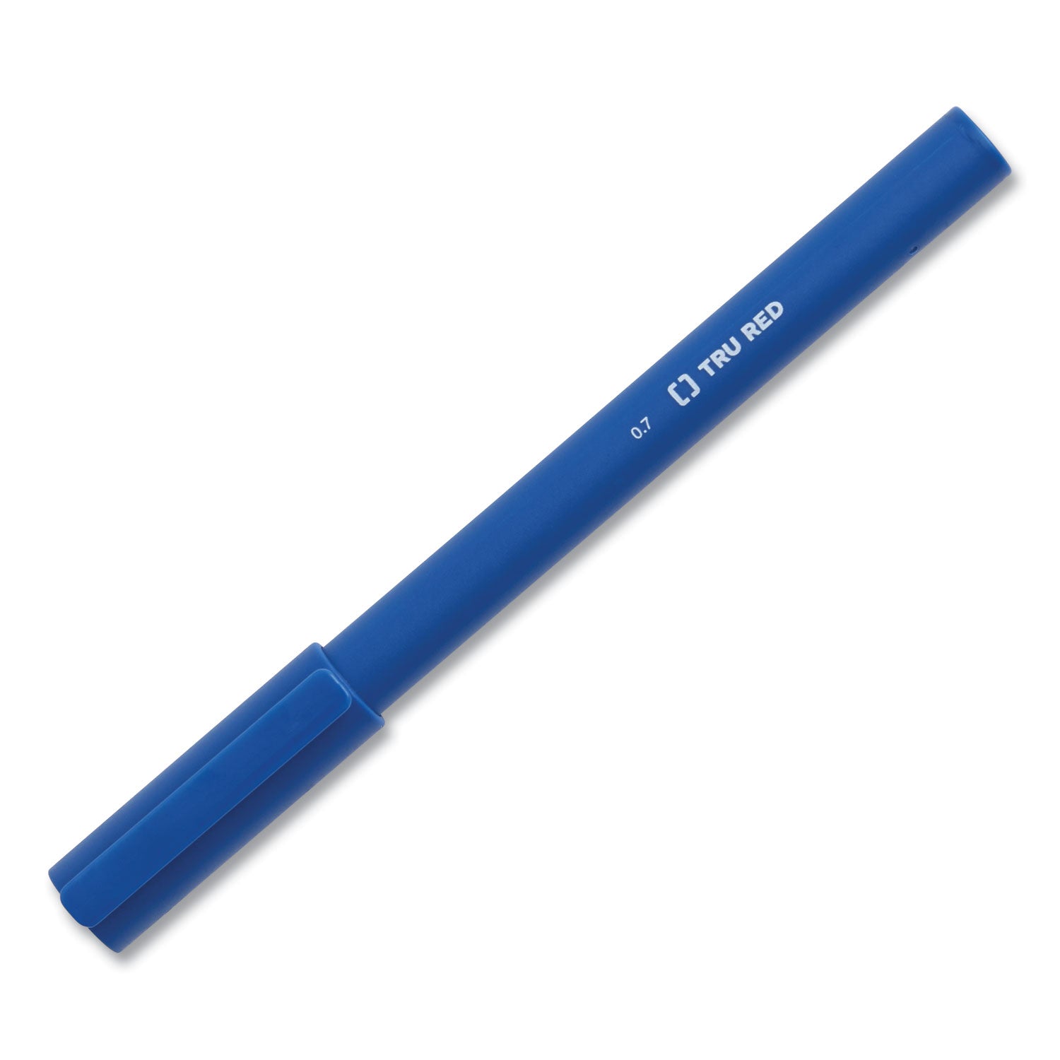 Quick Dry Gel Pen, Stick, Medium 0.7 mm, Blue Ink, Blue Barrel, Dozen TRU RED™ Flipcost