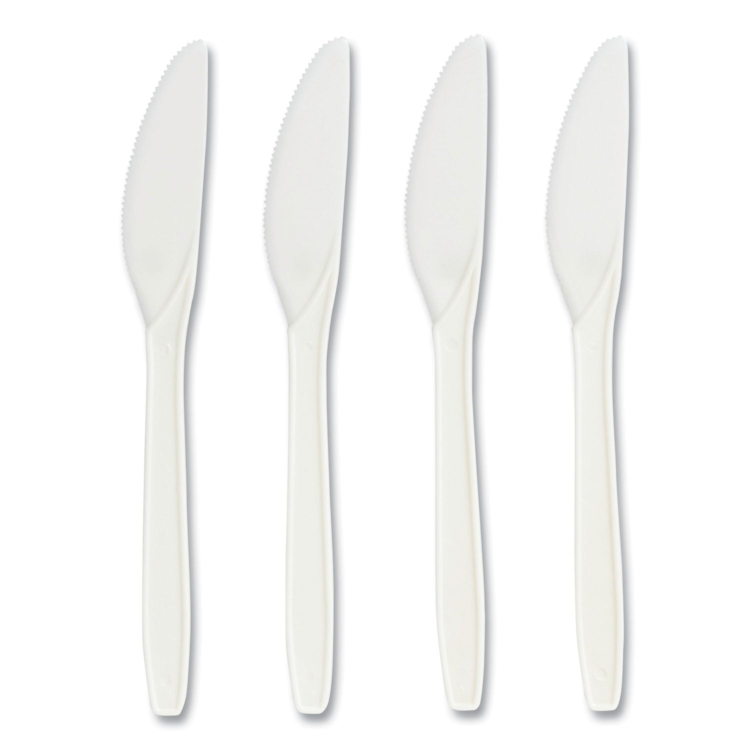 Perk™ Mediumweight Plastic Cutlery, Knife, White, 300/Pack