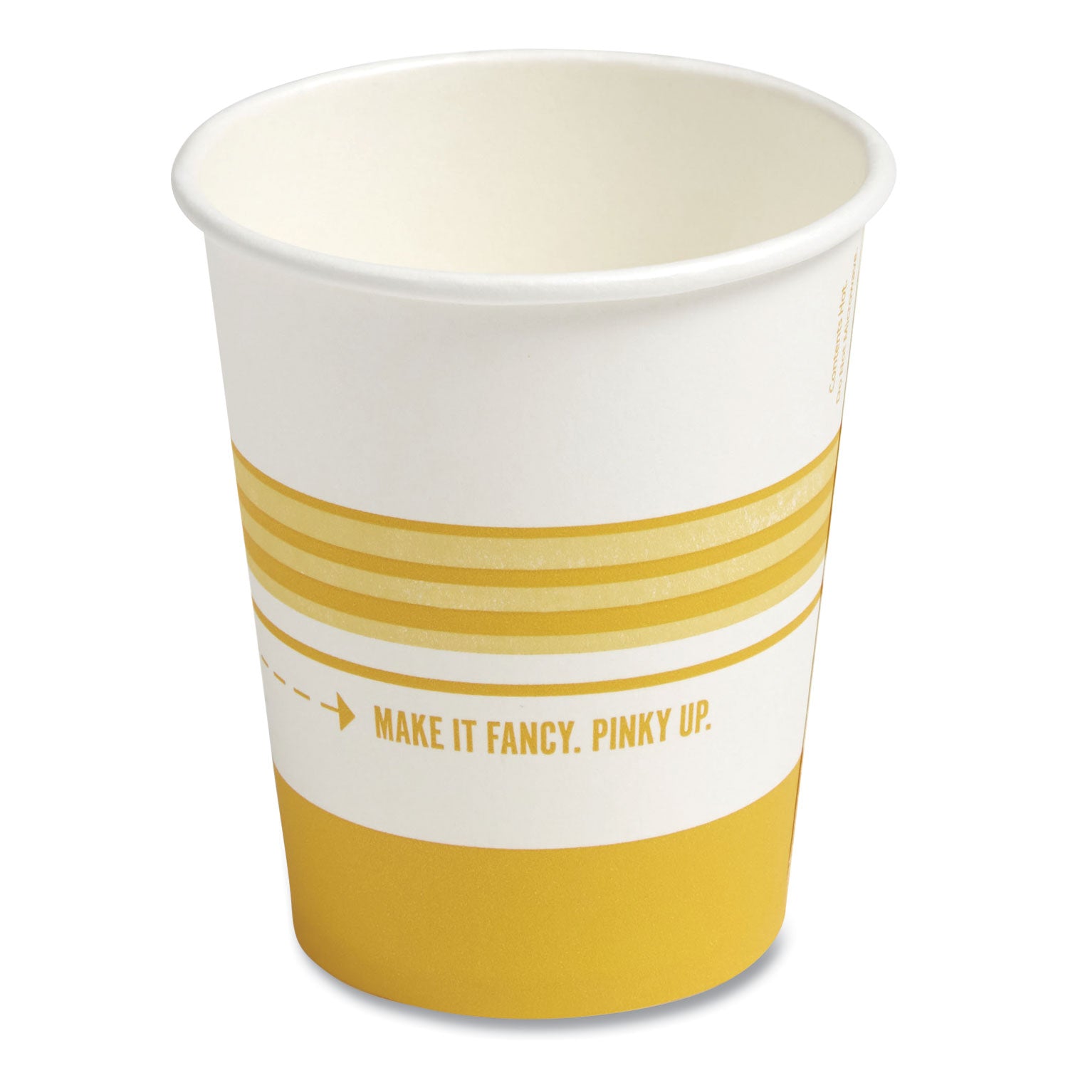 Perk™ Paper Hot Cups, 8 oz, White/Yellow, 50/Pack