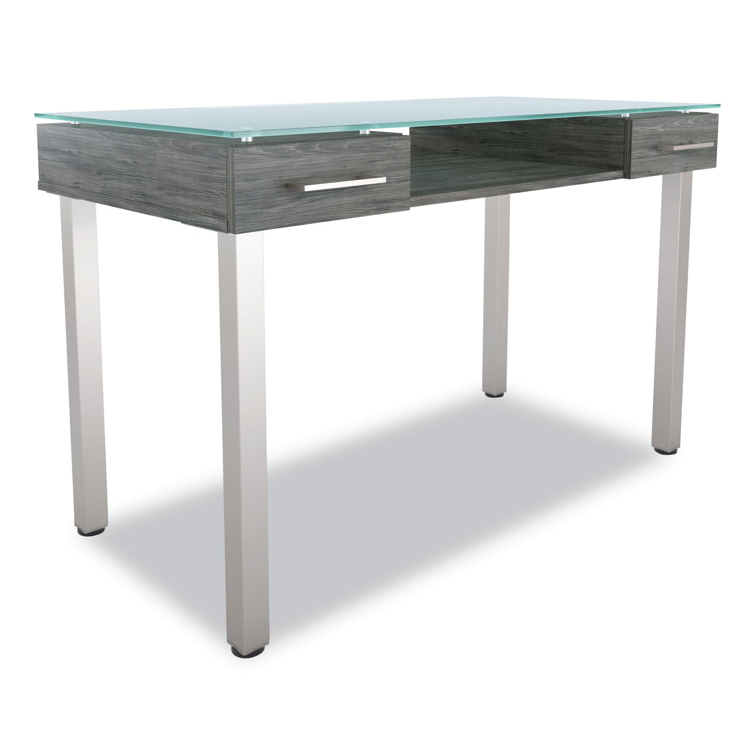 Prestige Glass Writing Desk, 47.1" x 23.5" x 29.5", Gray