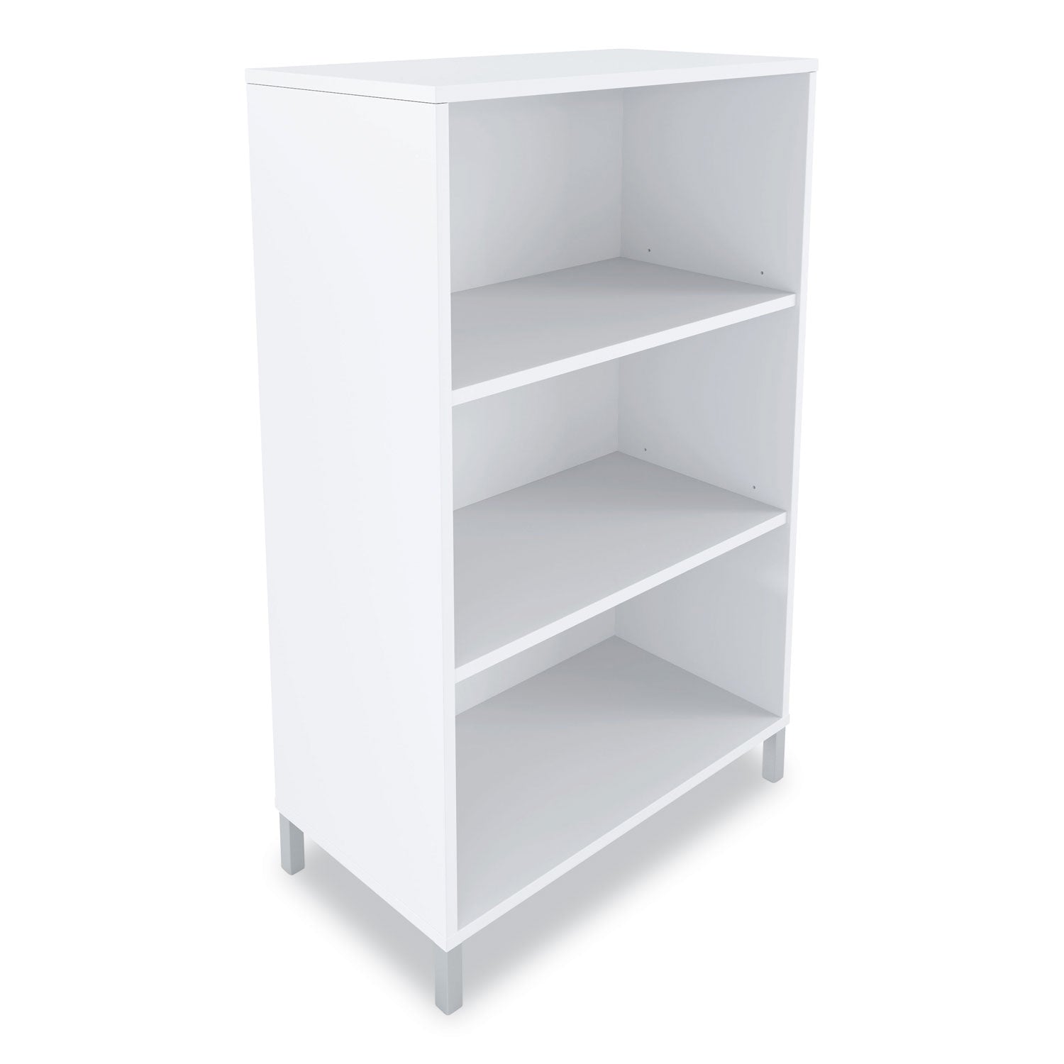 Essentials Laminate Bookcase, Three-Shelf, 28w x 15d x 45.6h, White