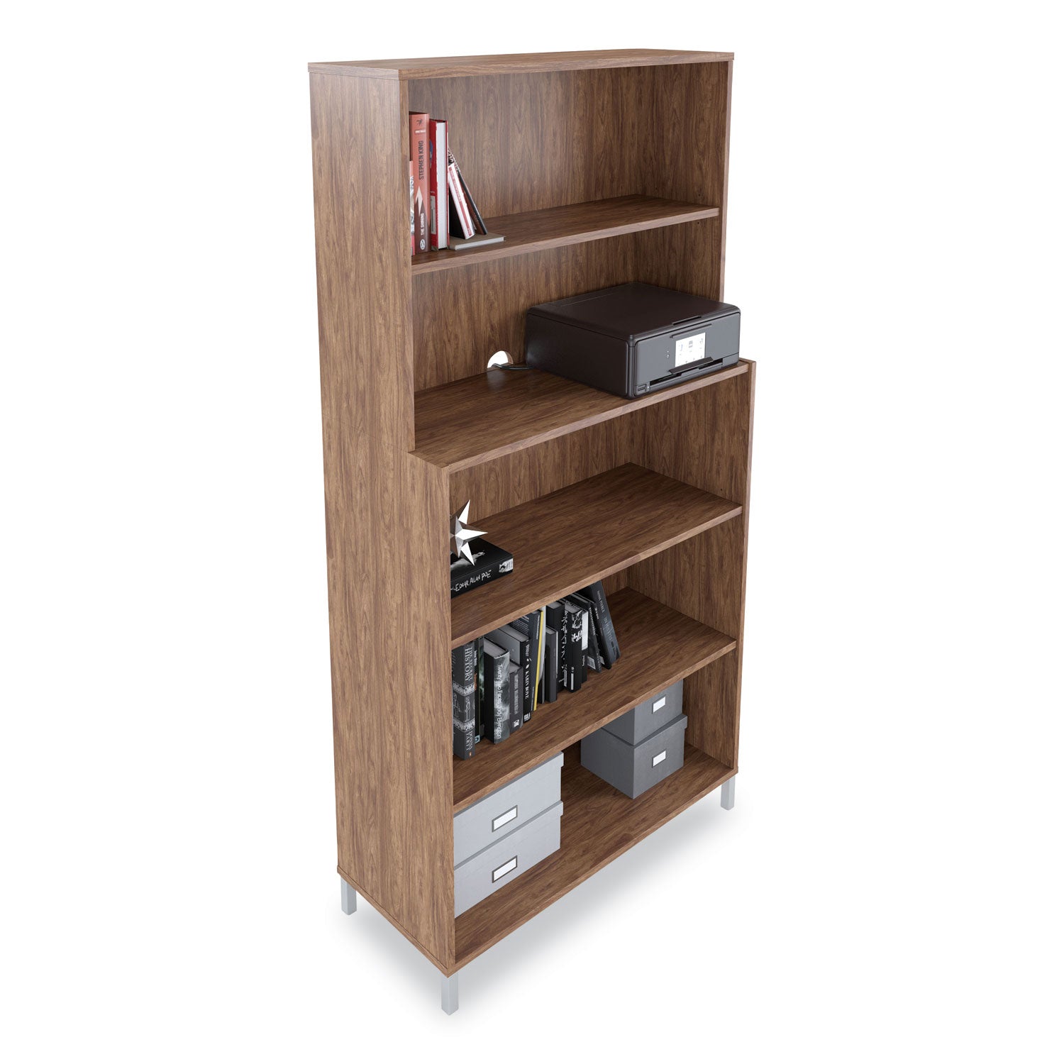 Union & Scale™ Essentials Laminate Bookcase, Five-Shelf, 35.8w x 14.9d x 72h, Espresso