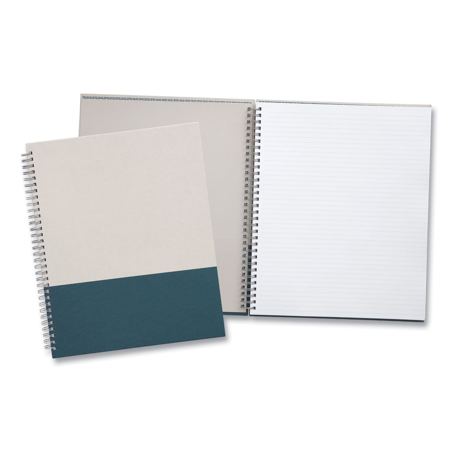 TRU RED™ Wirebound Hardcover Notebook, 1-Subject, Narrow Rule, Gray/Teal Cover, (80) 11 x 8.5 Sheets