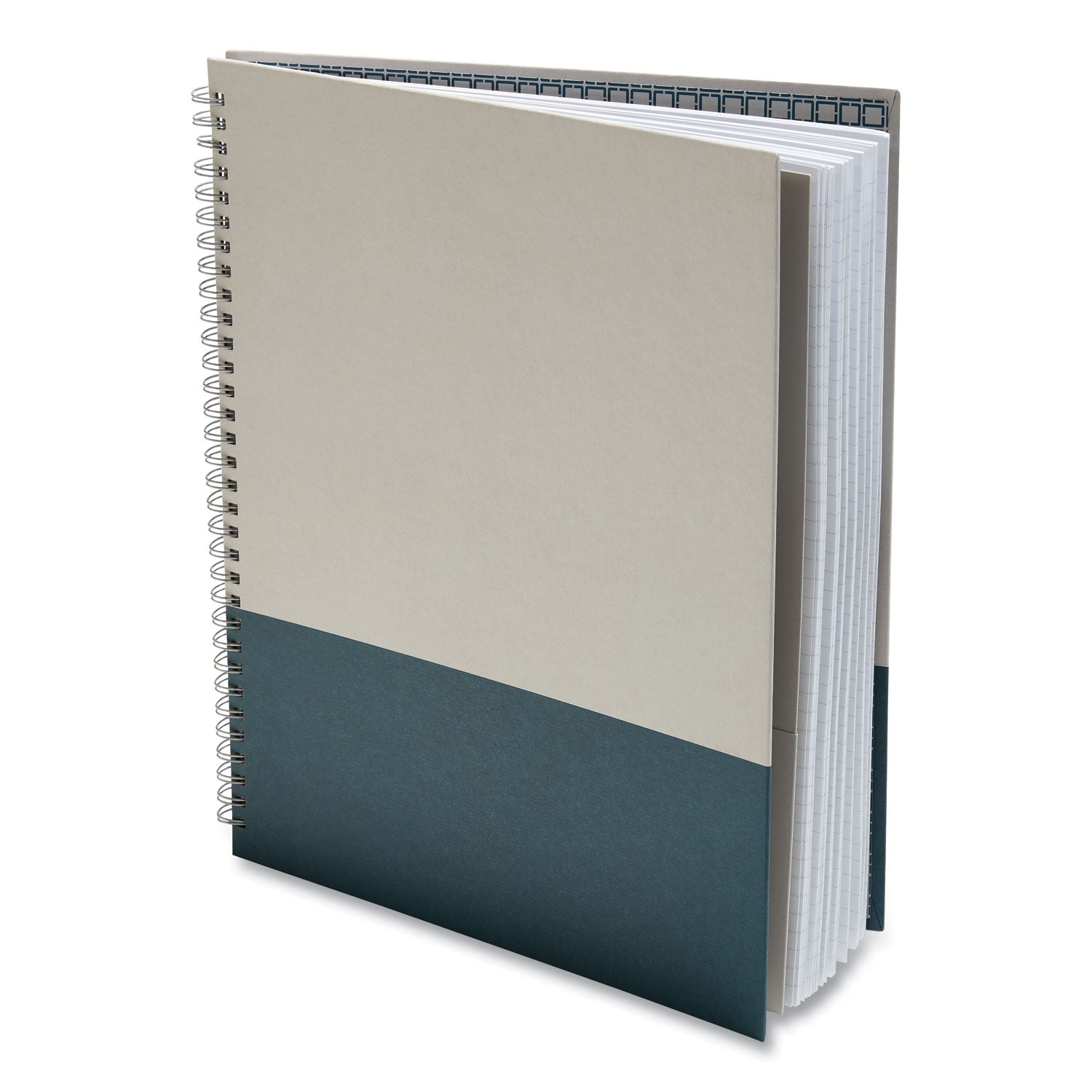 TRU RED™ Wirebound Hardcover Notebook, 1-Subject, Narrow Rule, Gray/Teal Cover, (80) 11 x 8.5 Sheets