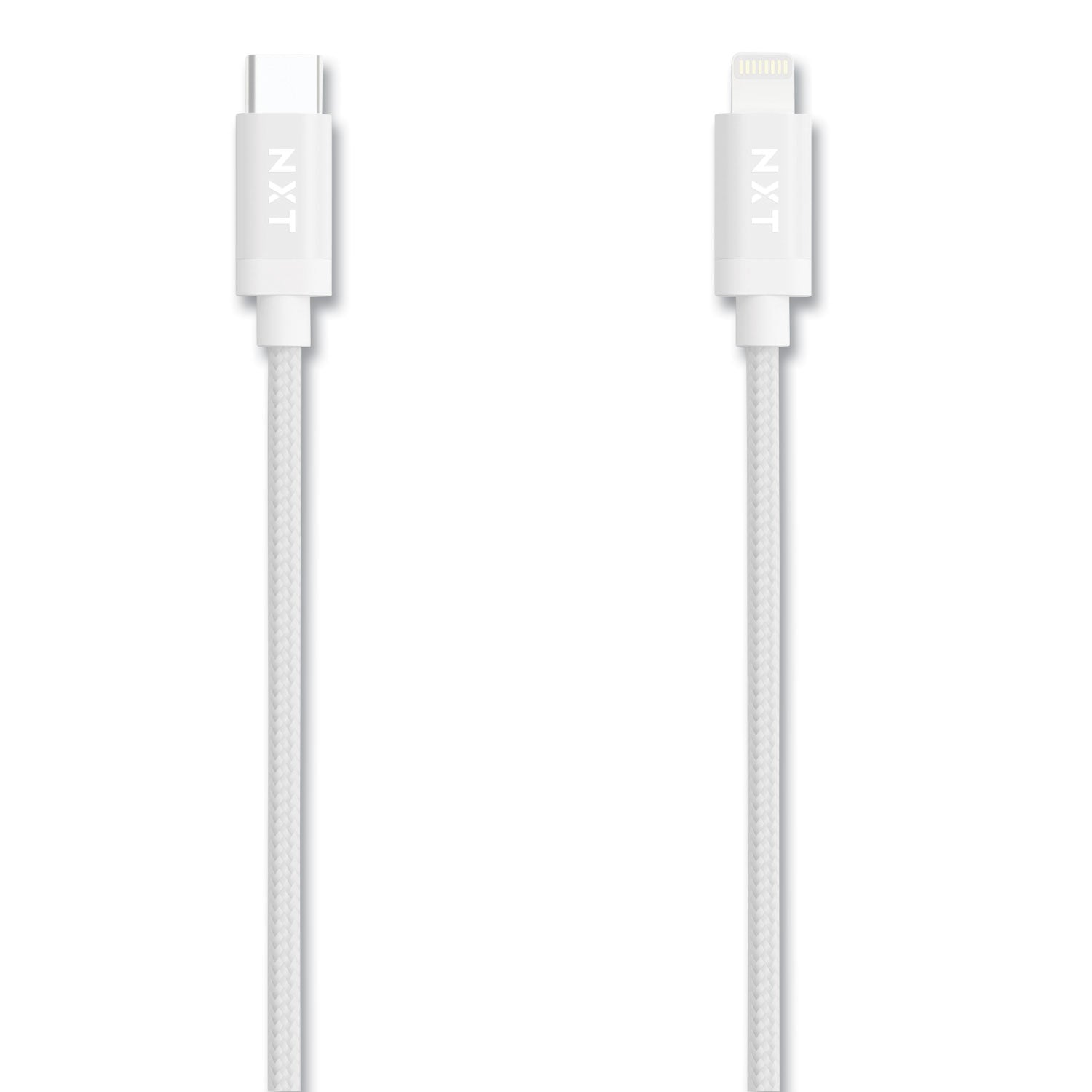 Braided Apple Lightning Cable to USB-C Cable, 6 ft, White