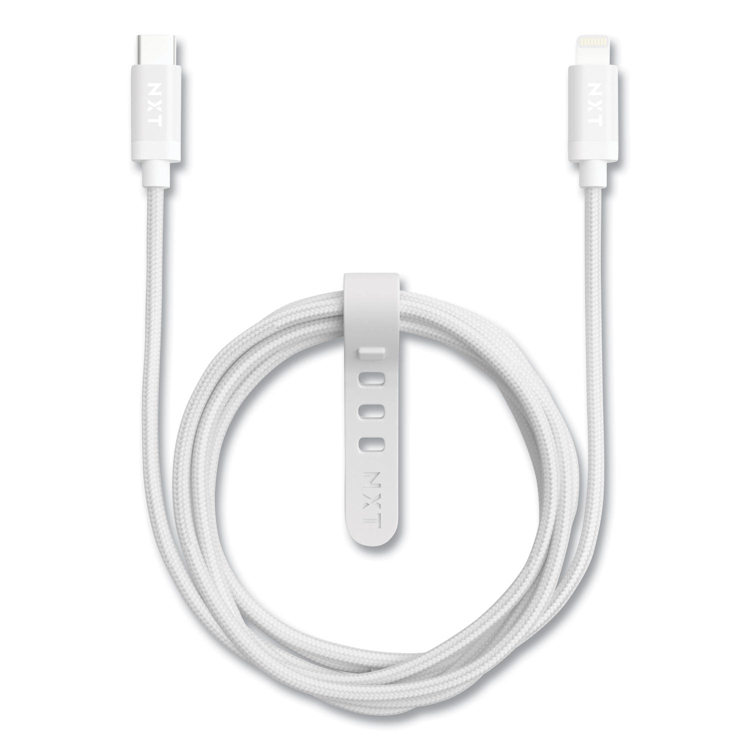 NXT Technologies™ Braided Apple Lightning Cable to USB-C Cable, 6 ft, White