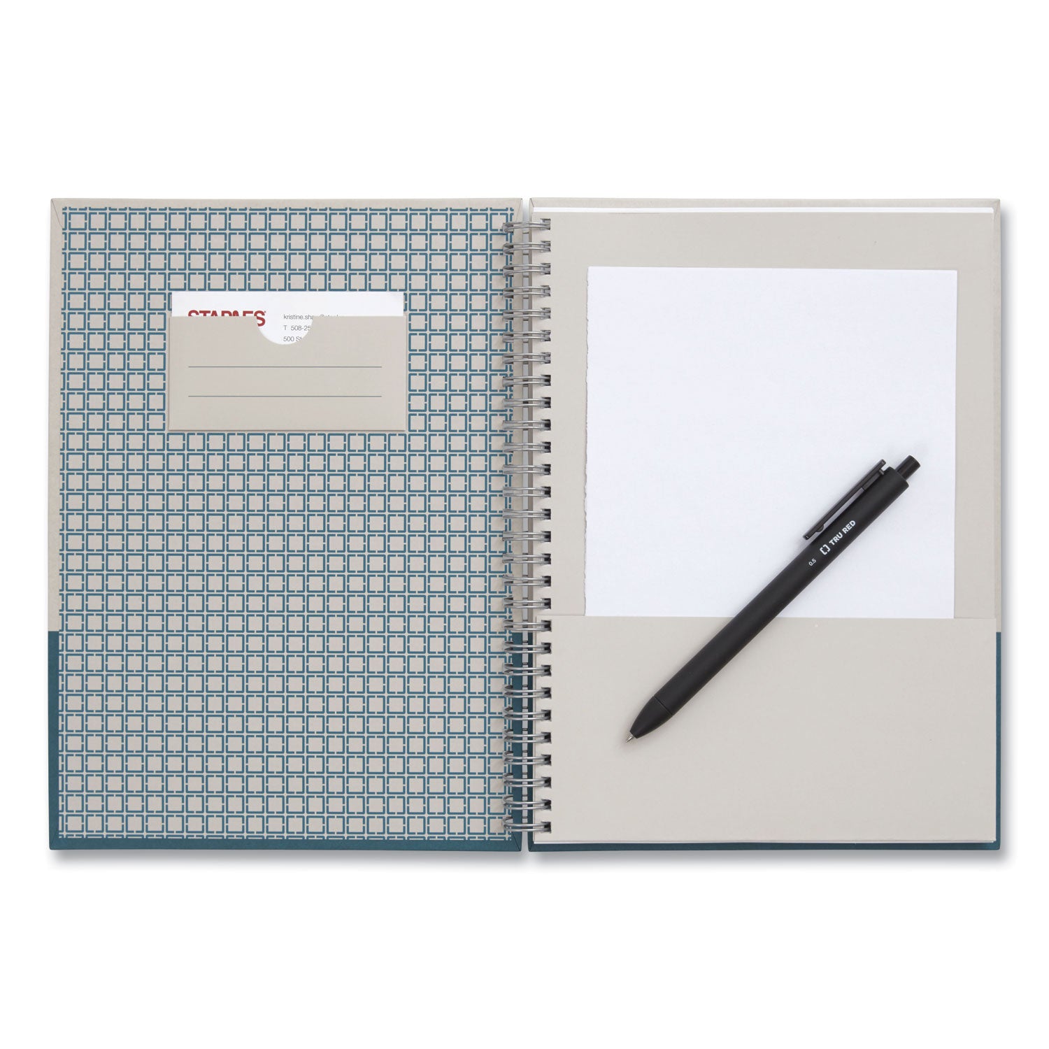 Wirebound Hardcover Notebook, 1-Subject, Narrow Rule, Gray/Teal Cover, (80) 9.5 x 6.5 Sheets TRU RED™ Flipcost