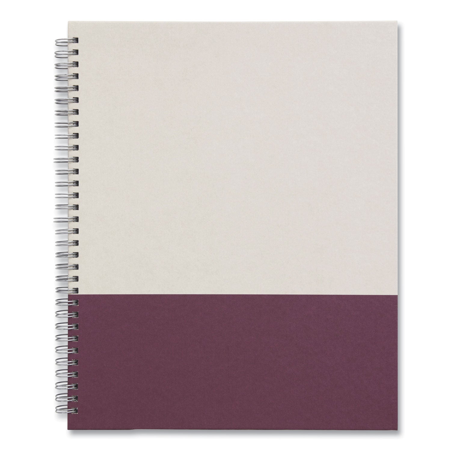 Wirebound Hardcover Notebook, 1-Subject, Narrow Rule, Gray/Purple Cover, (80) 11 x 8.5 Sheets