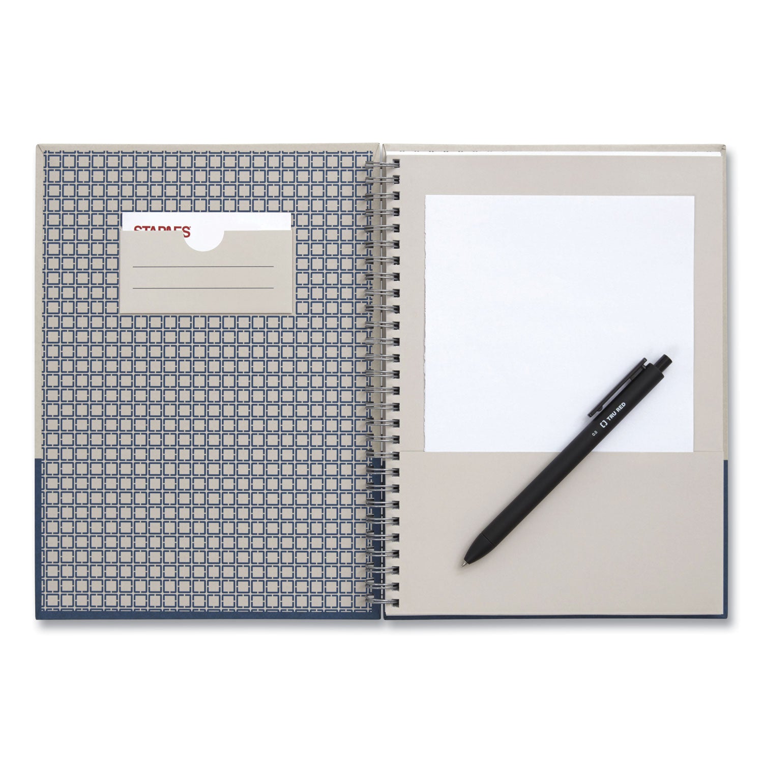 Wirebound Hardcover Notebook, 1-Subject, Narrow Rule, Gray/Blue Cover, (80) 9.5 x 6.5 Sheets TRU RED™ Flipcost