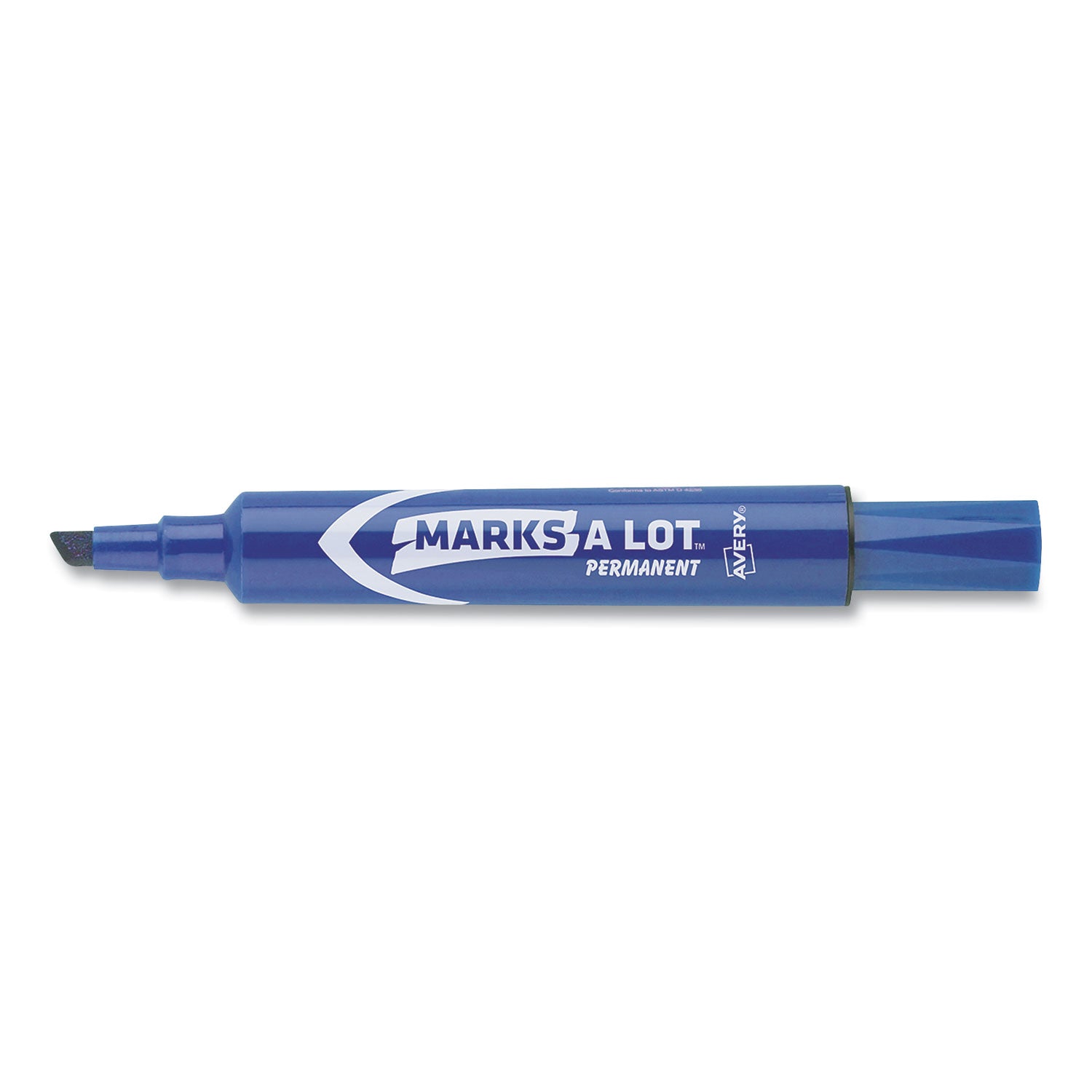 Avery® MARKS A LOT Regular Desk-Style Permanent Marker, Broad Chisel Tip, Blue, Dozen (7886)