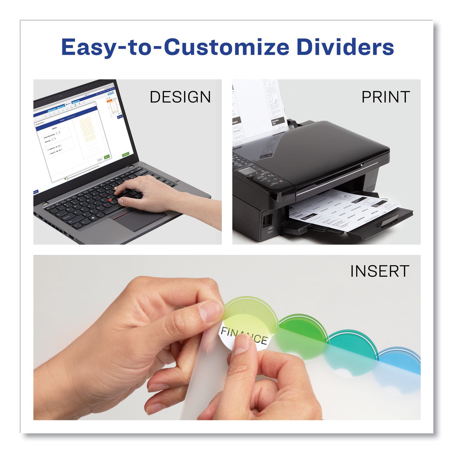 Avery® Insertable Style Edge Tab Plastic Dividers, 8-Tab, 11 x 8.5, Translucent, 1 Set