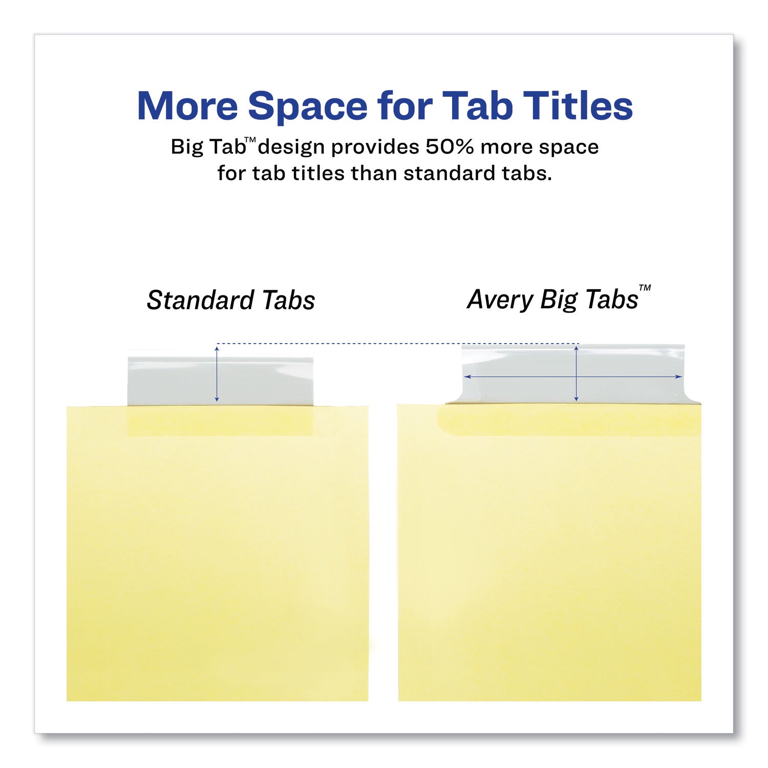 Avery® Insertable Big Tab Dividers, 5-Tab, Double-Sided Gold Edge Reinforcing, 11 x 8.5, Buff, Clear Tabs, 1 Set