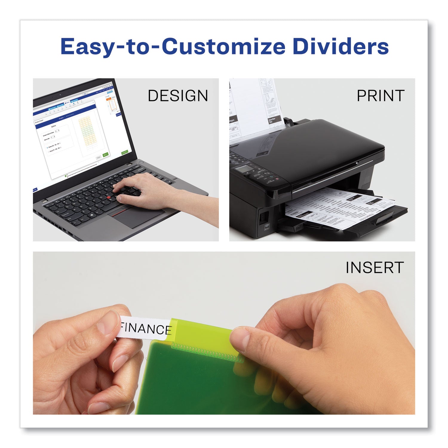 Avery® Insertable Big Tab Plastic Dividers, 8-Tab, 11 x 8.5, Assorted, 1 Set