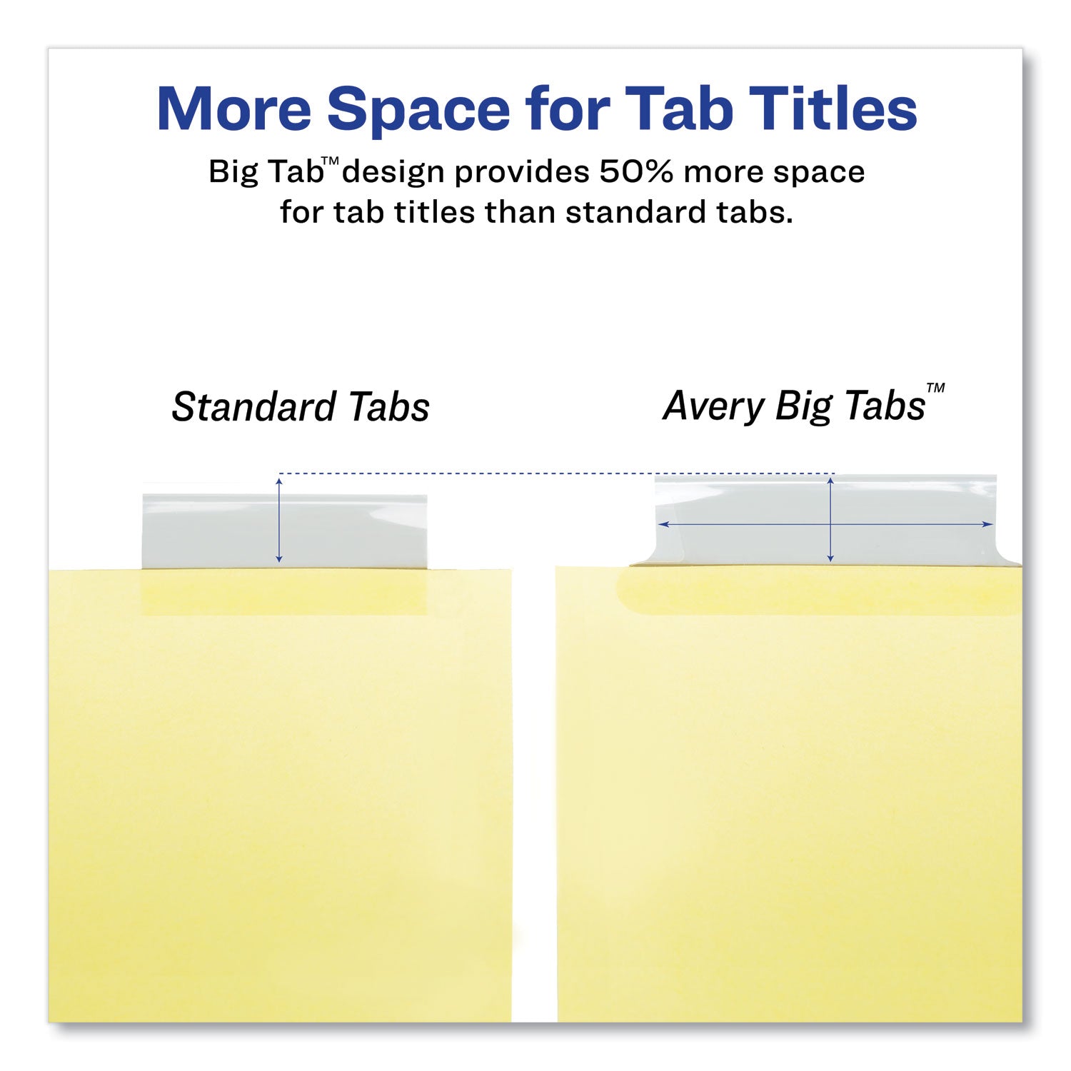 Avery® Insertable Big Tab Dividers, 8-Tab, Double-Sided Gold Edge Reinforcing, 11 x 8.5, Buff, Clear Tabs, 24 Sets